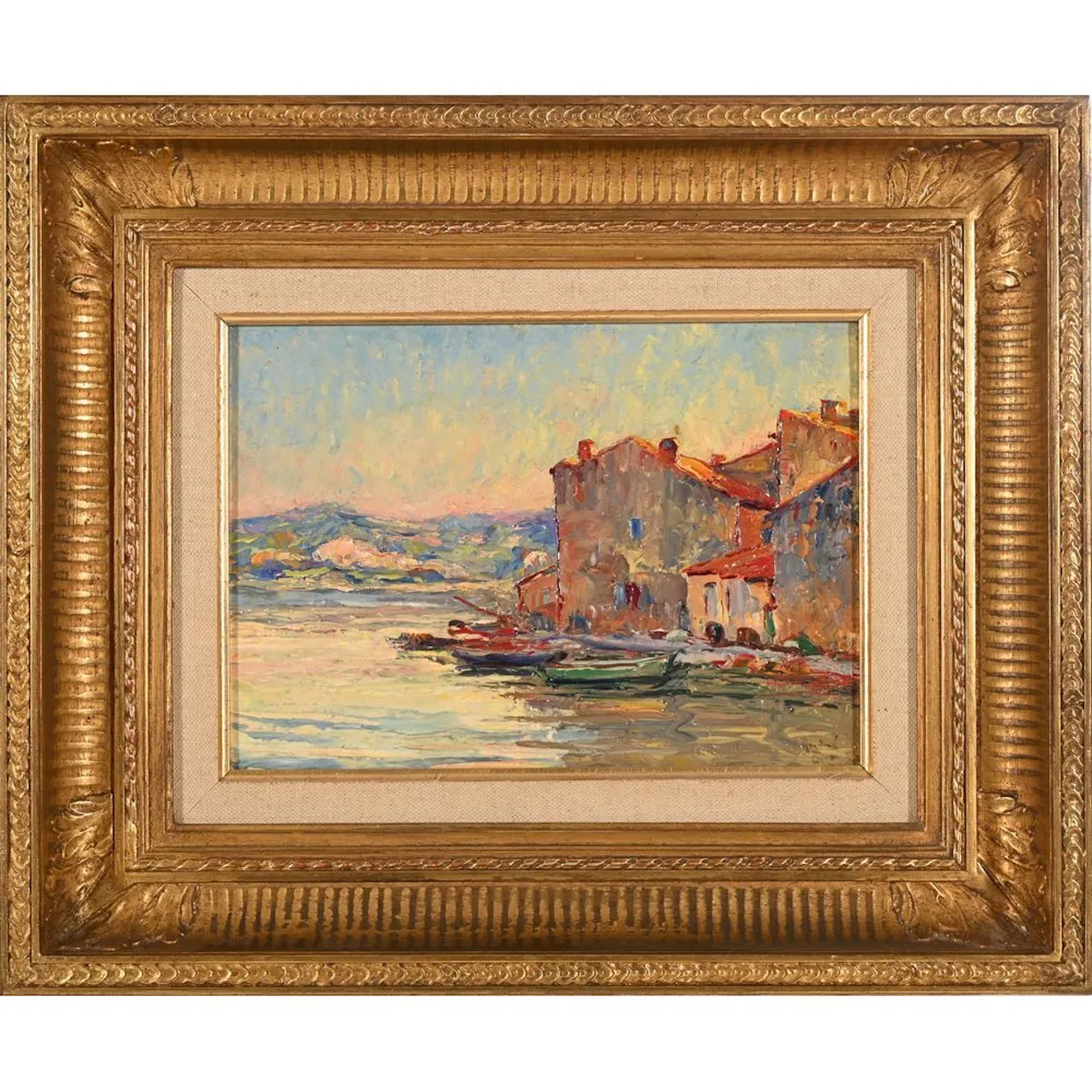BERONNEAU, André. (1886–1973). “Mediterranean Seashore.” Oil on cardboard