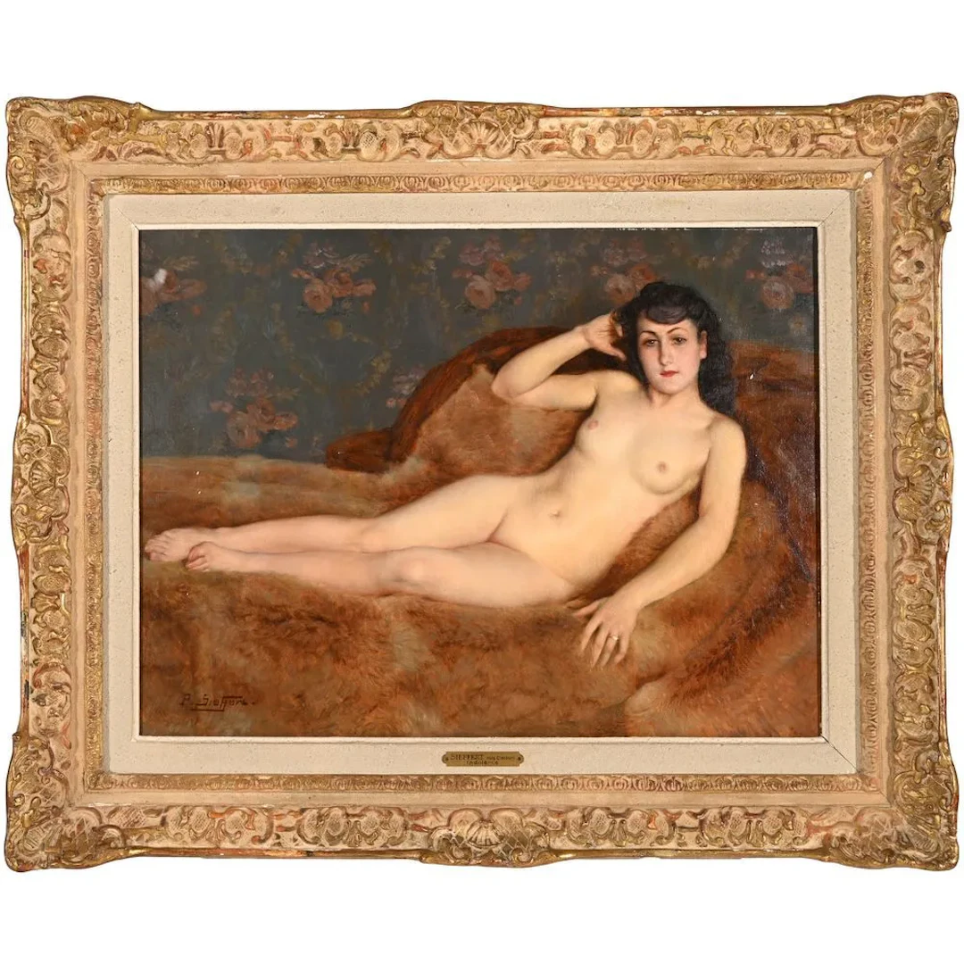 SIEFFERT, Paul. (1874–1957). “Indolence.” Oil on canvas, signed lower