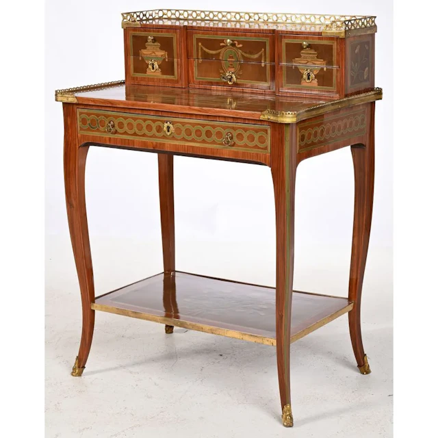 TOPINO. (Attributed to). SMALL “BONHEUR DU JOUR TRANSITION” DESK in