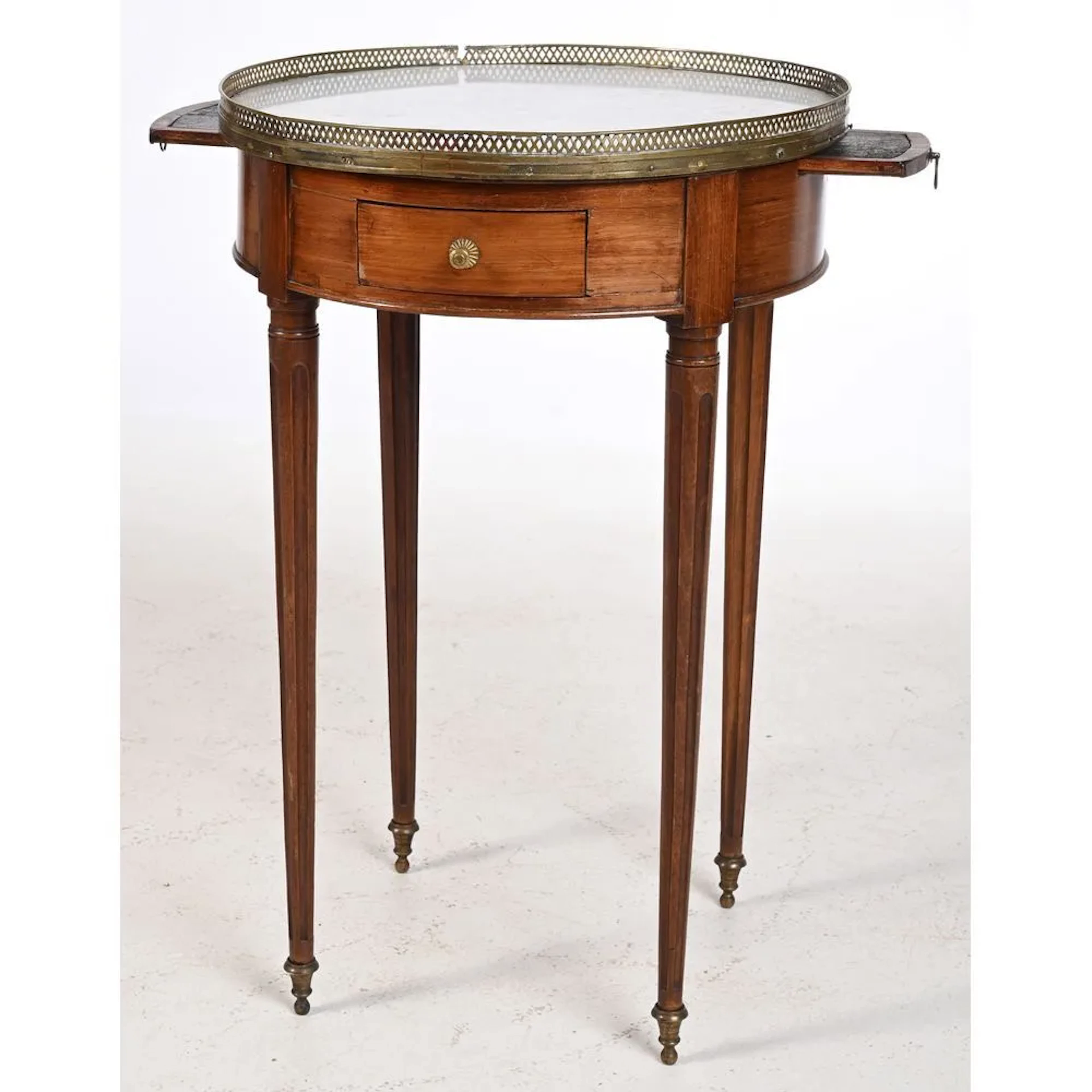 SMALL LOUIS XVI-STYLE HOT WATER BOTTLE TABLE in mahogany and mahogany