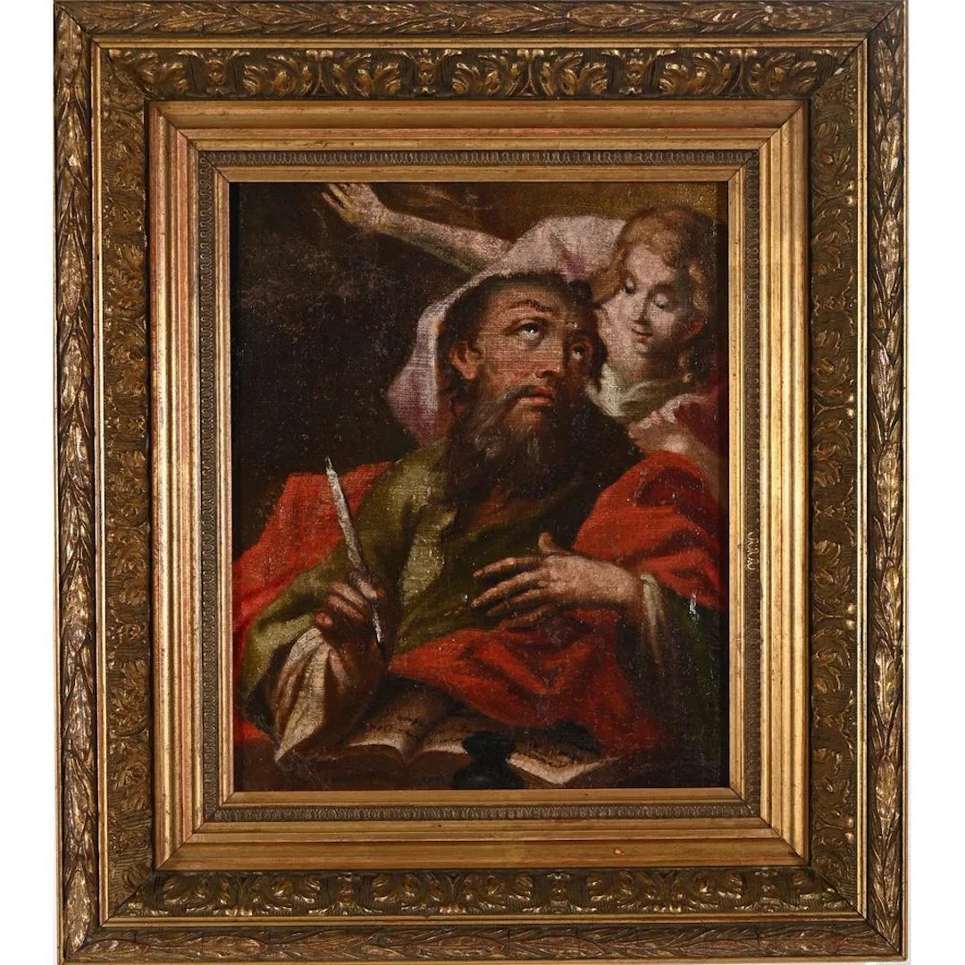 17th-century French Baroque School. “Saint Matthew and His Angel.”