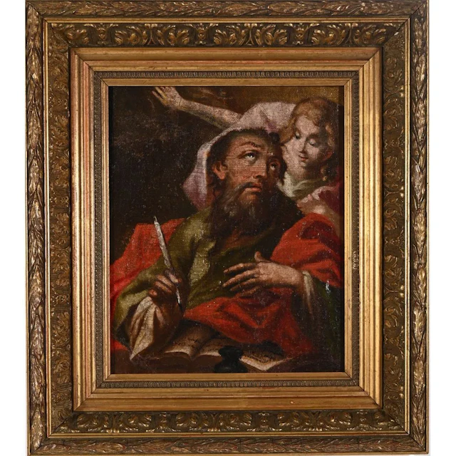 17th-century French Baroque School. “Saint Matthew and His Angel.”