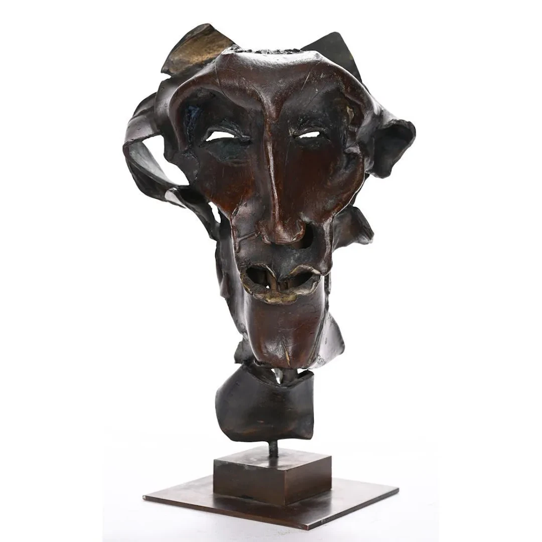 SEGERON, Pierre. (1924–1989). “Men’s Mask.” Unsigned bronze. H. 27.
