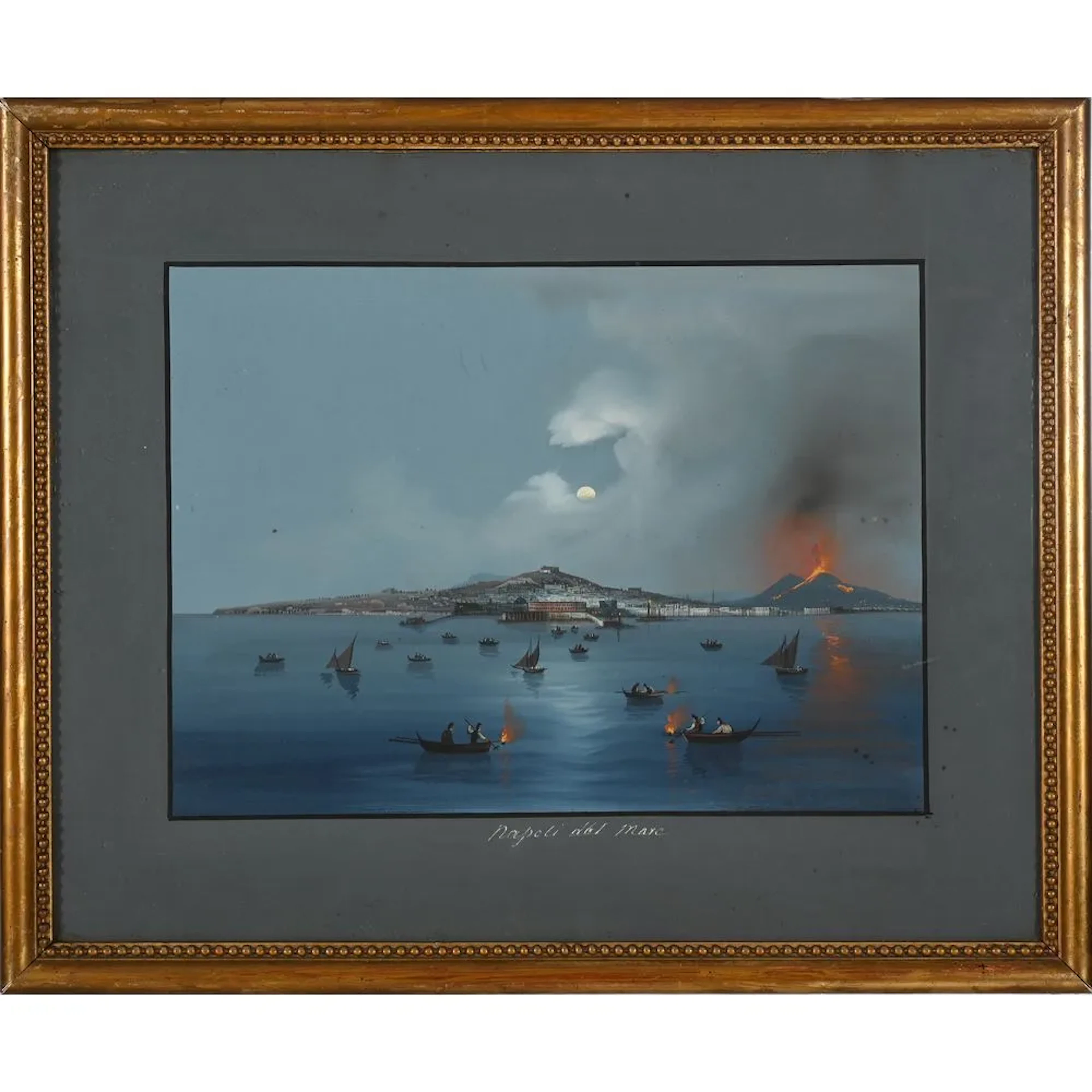 19th-Century Italian School. “The Bay of Naples During the Eruption.”