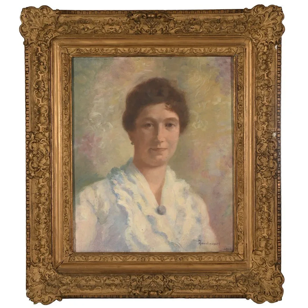 Hubert DAMELINCOURT. (1884–1917). “Portrait of a Woman.” Oil on canvas