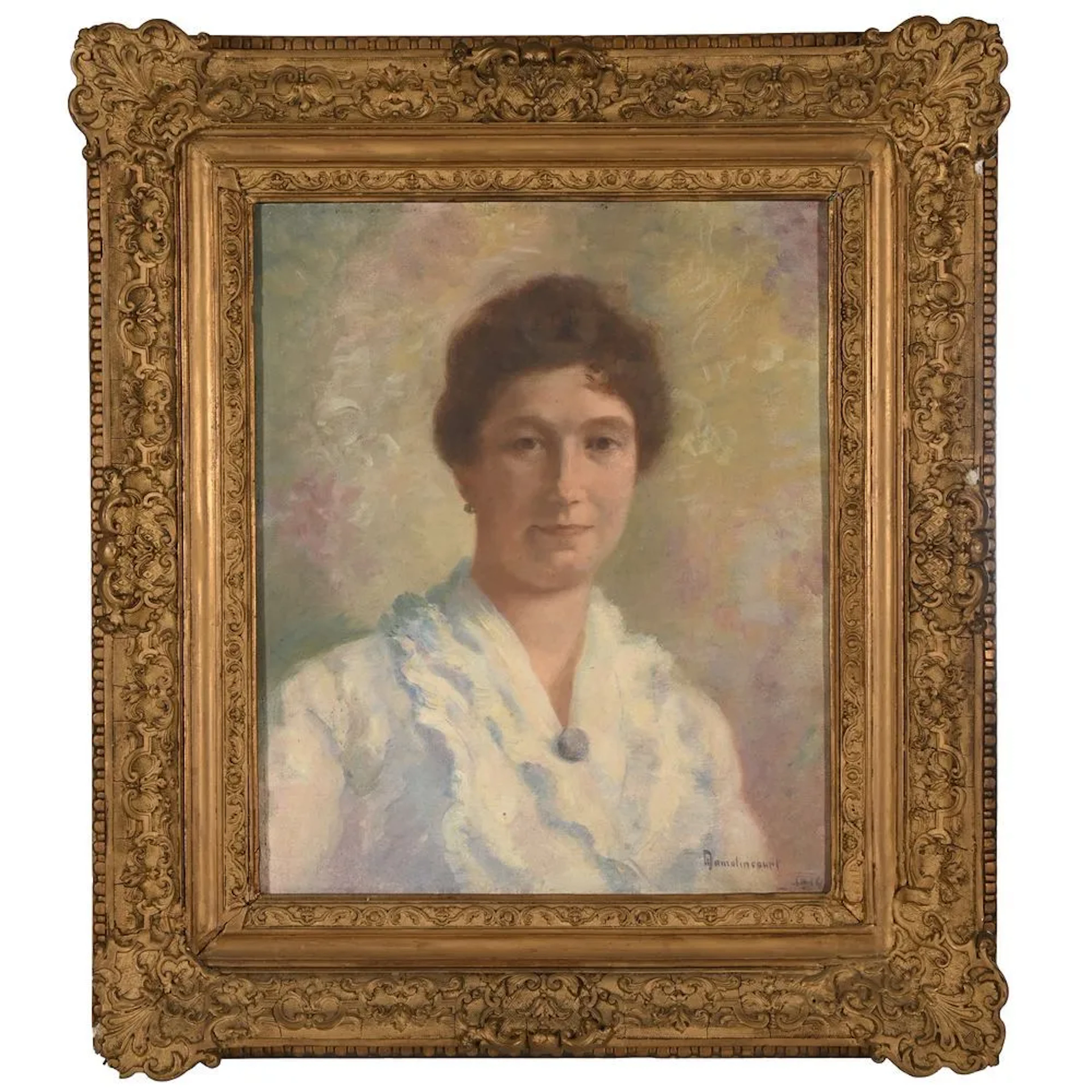 Hubert DAMELINCOURT. (1884–1917). “Portrait of a Woman.” Oil on canvas
