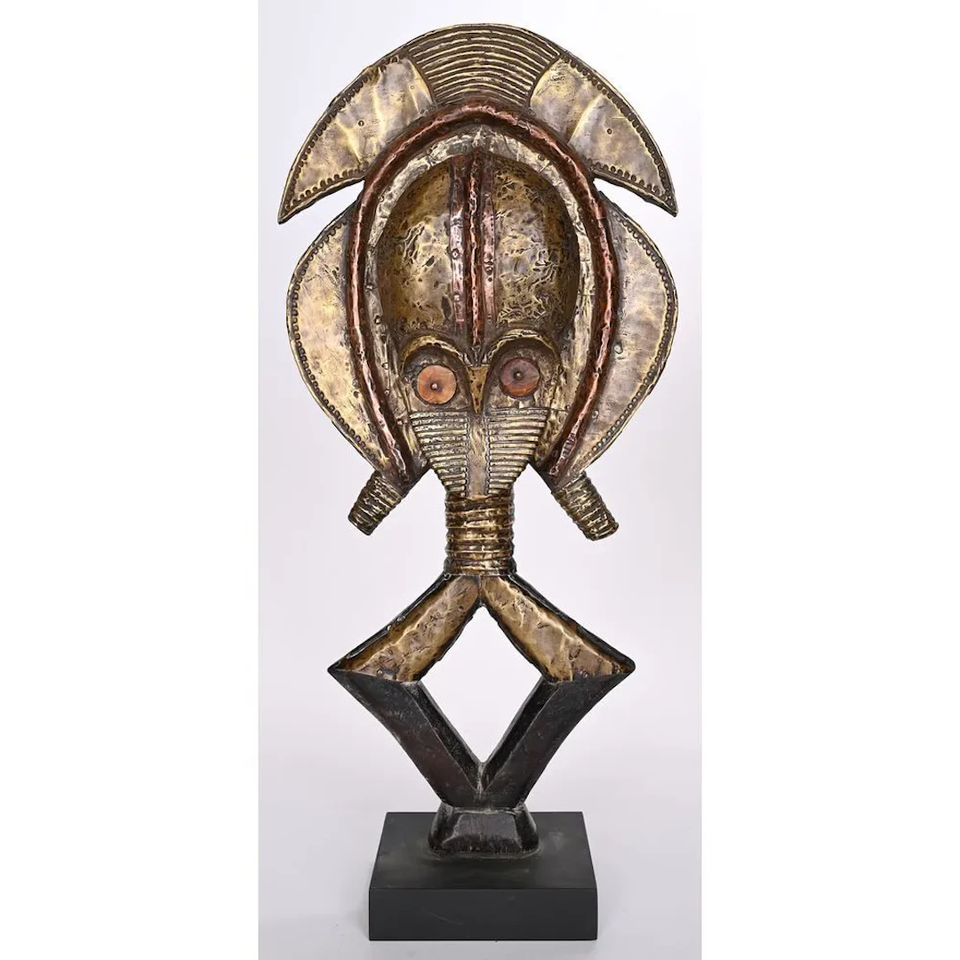 RELIC FIGURE made of wood, copper, and brass. Kota-Obamba, Gabon