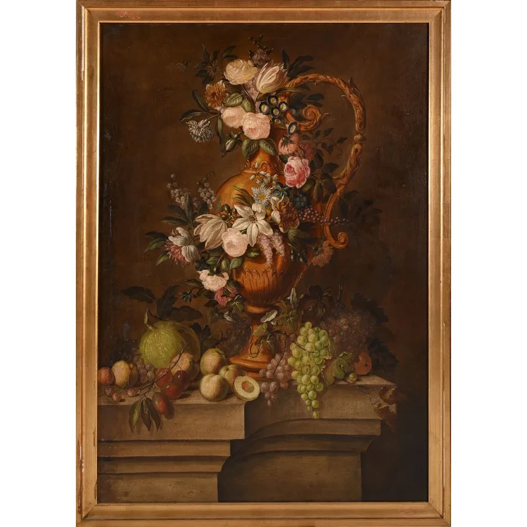 ITALIAN SCHOOL, late 18th century. “Watering can adorned with flowers