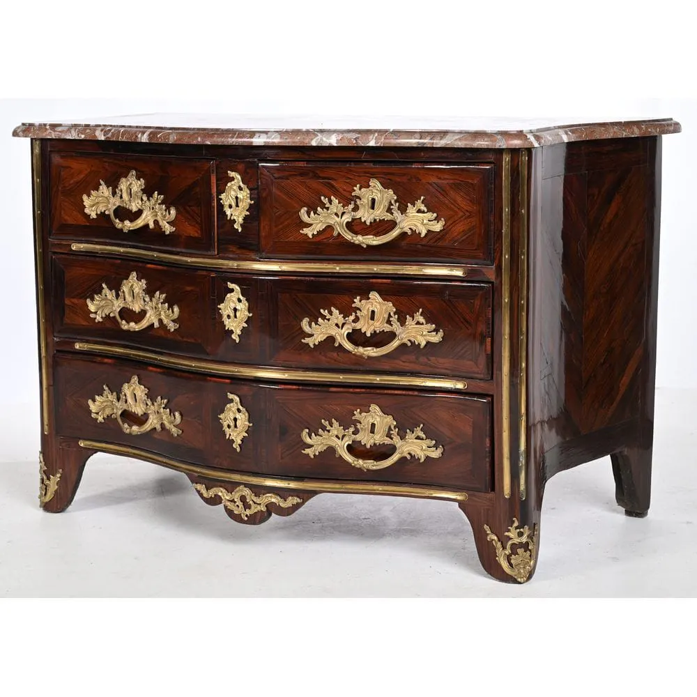 REGENCE COMMODE with curved front in leaf-inlaid ro... | Commodes: bids ...