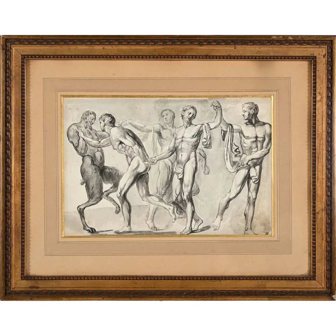 FRENCH SCHOOL, circa 1700. “Bacchanalian Revels.” Double-sided study