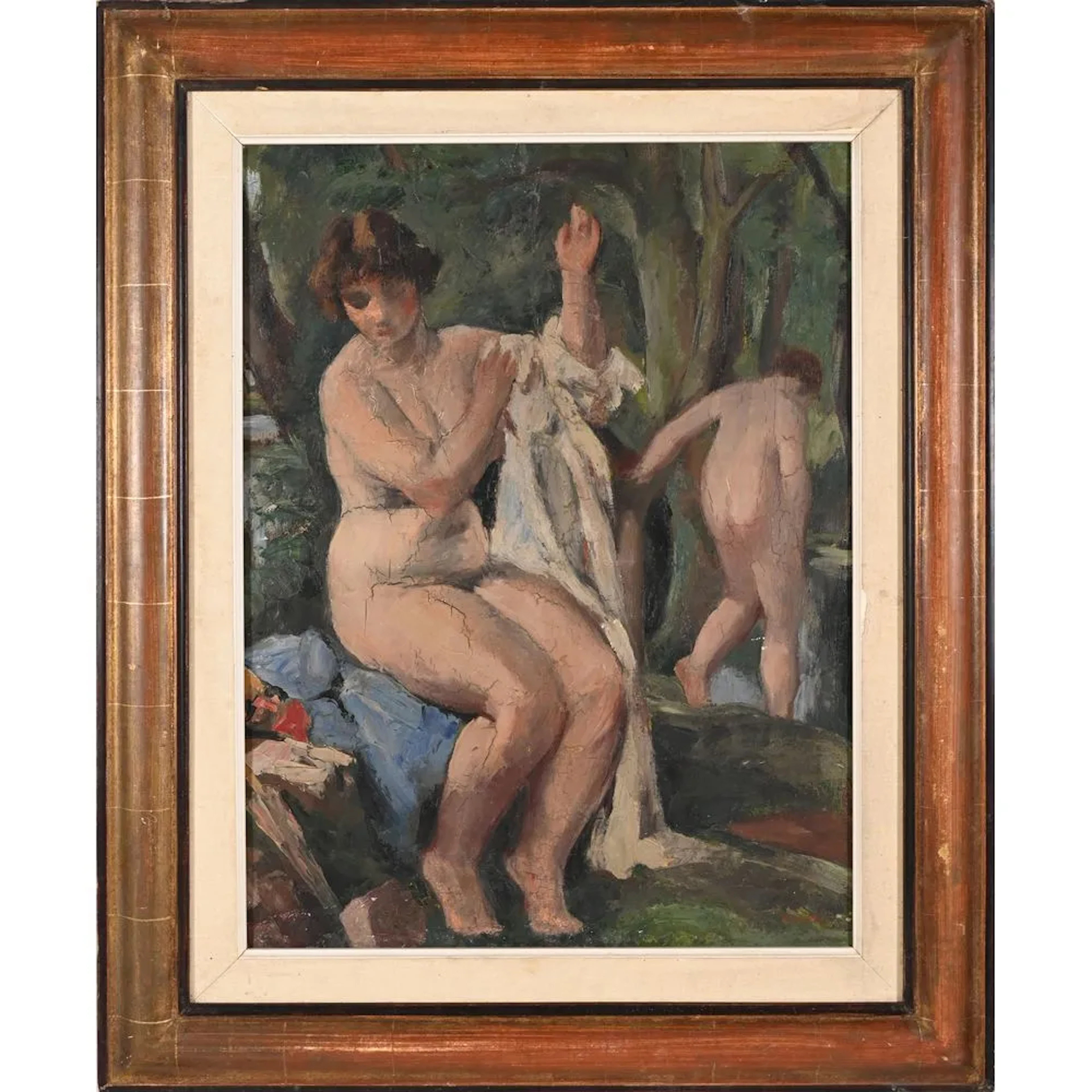 Charles KVAPIL (1884–1958). “The Bathers.” Signed oil on canvas. H.
