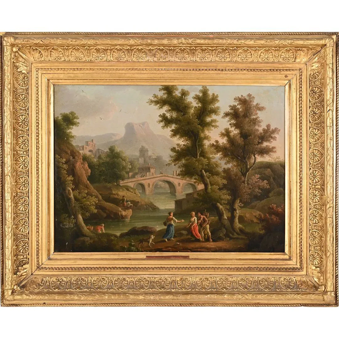 VERNET, Joseph. (1714–1789). (Studio of). “Lively Scene in a Lake