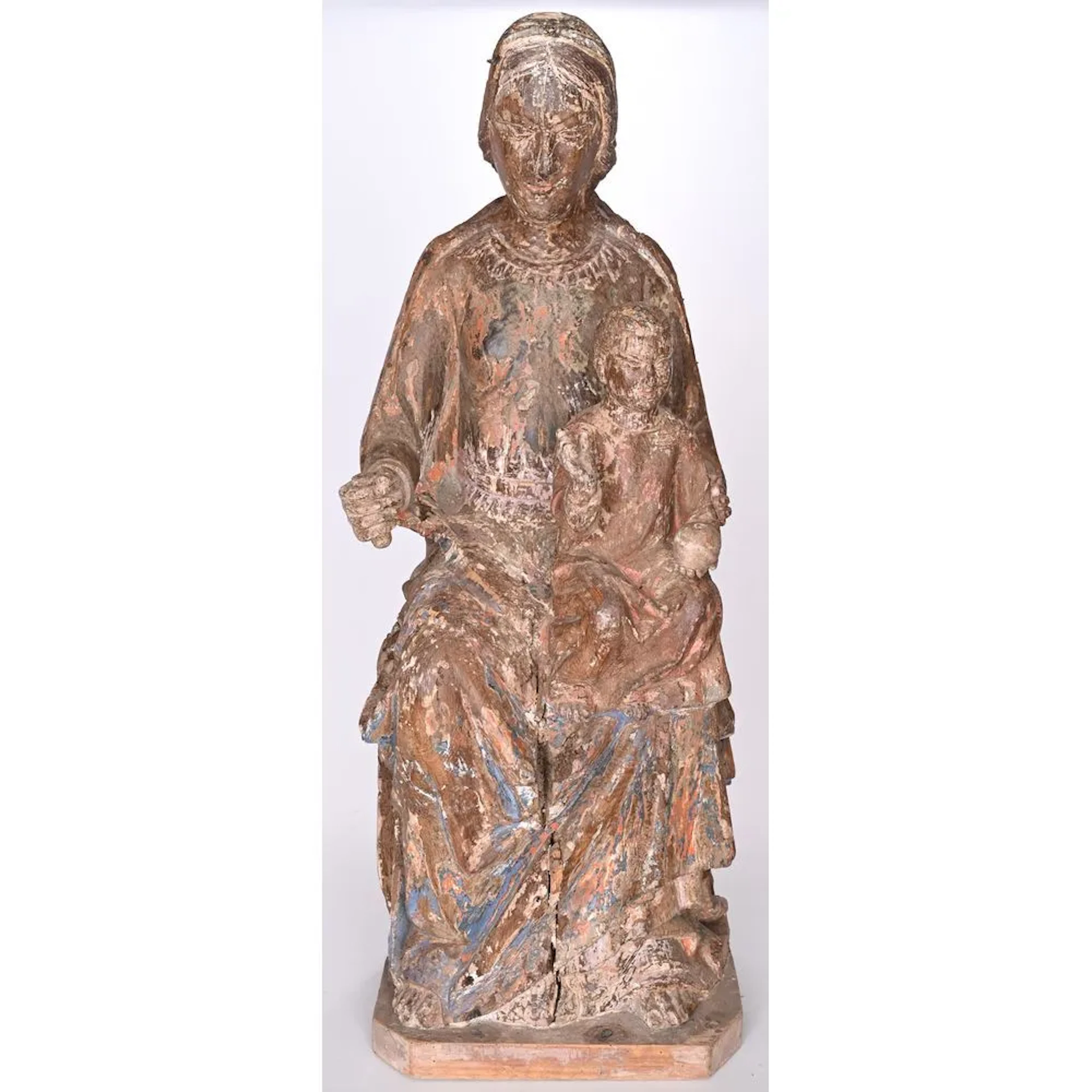 "Virgin in Majesty with the Blessing Child." Wood with traces of former