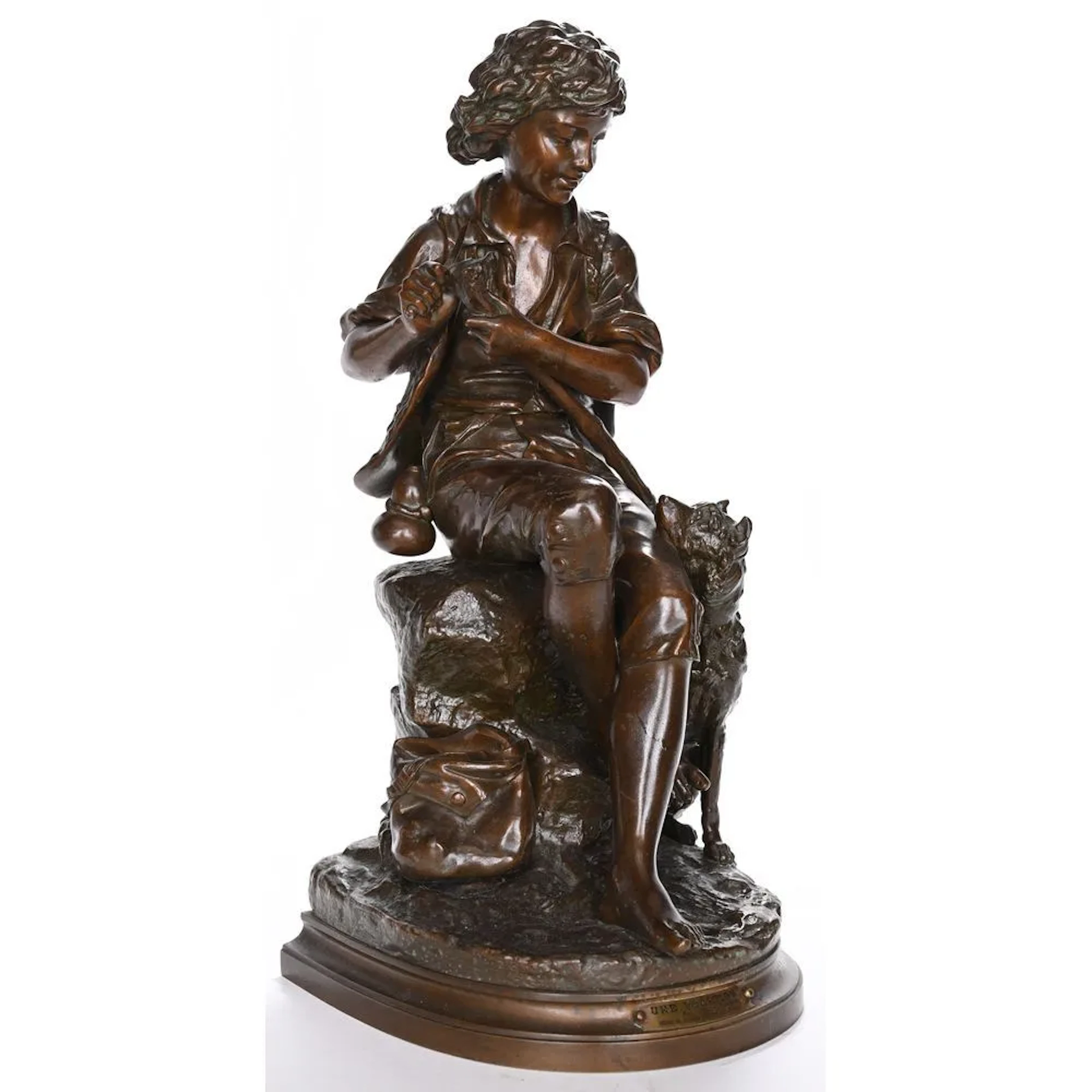 AIZELIN, Eugène Antoine. (1821–1902). “The Young Shepherd or Shepherd