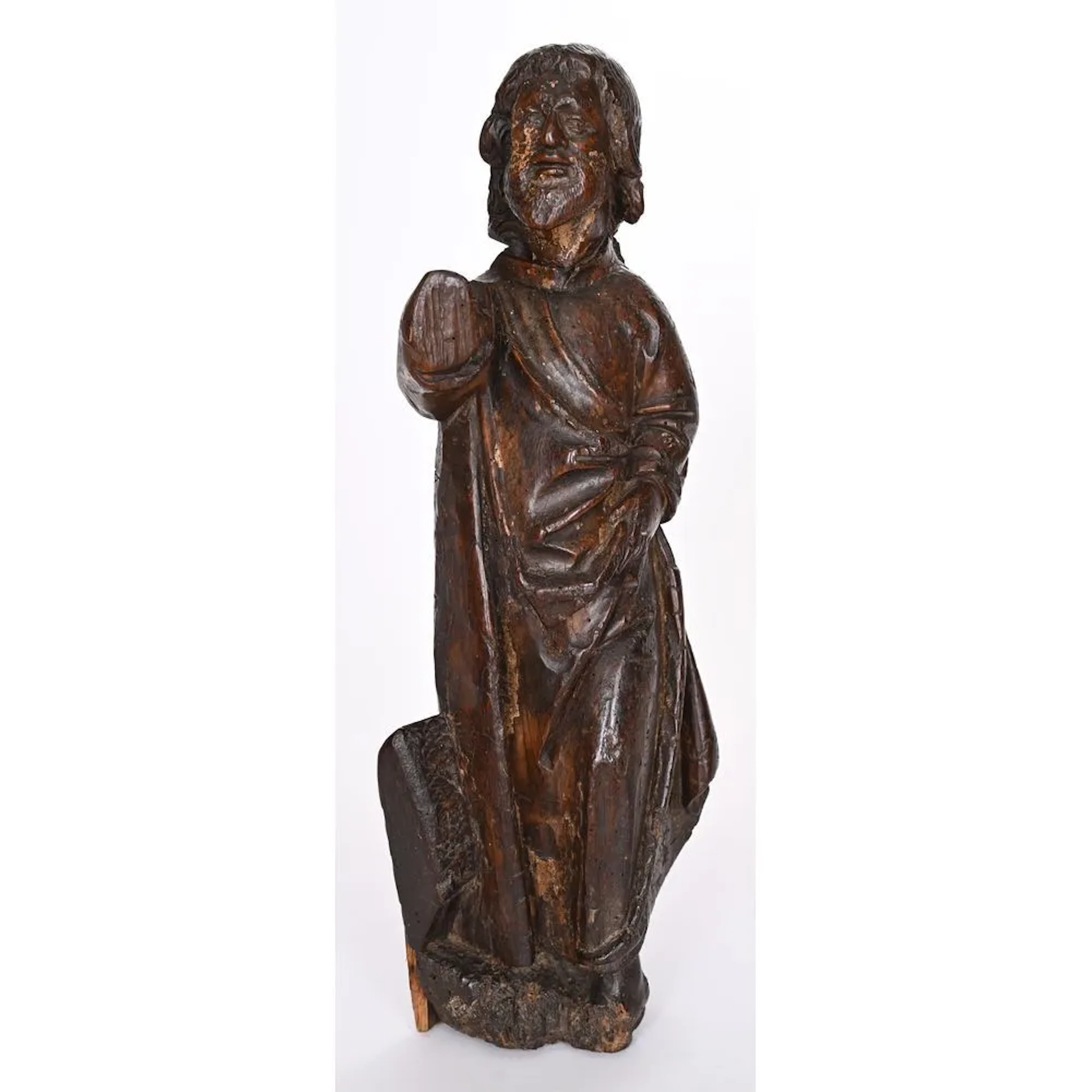 ALTARPIECE FIGURE (Christ or an apostle) in Brabant oak. Between 1480
