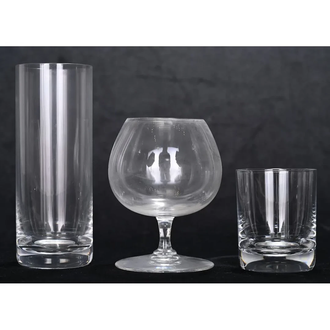 BACCARAT in their gift set. SET OF 11 crystal cognac glasses (plain