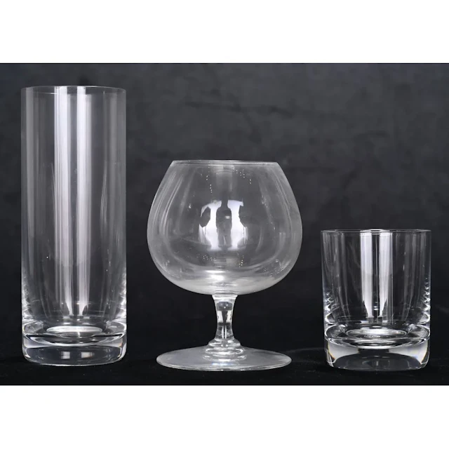 BACCARAT in their gift set. SET OF 11 crystal cognac glasses (plain
