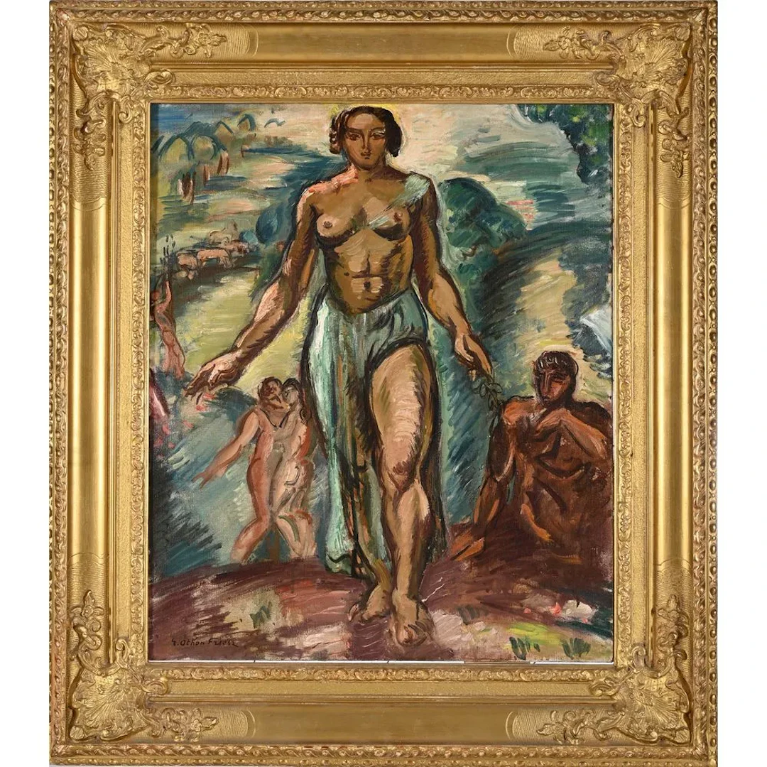 FRIESZ, Emile Othon. (1879–1949). “Bathers.” Oil on canvas. H. 65