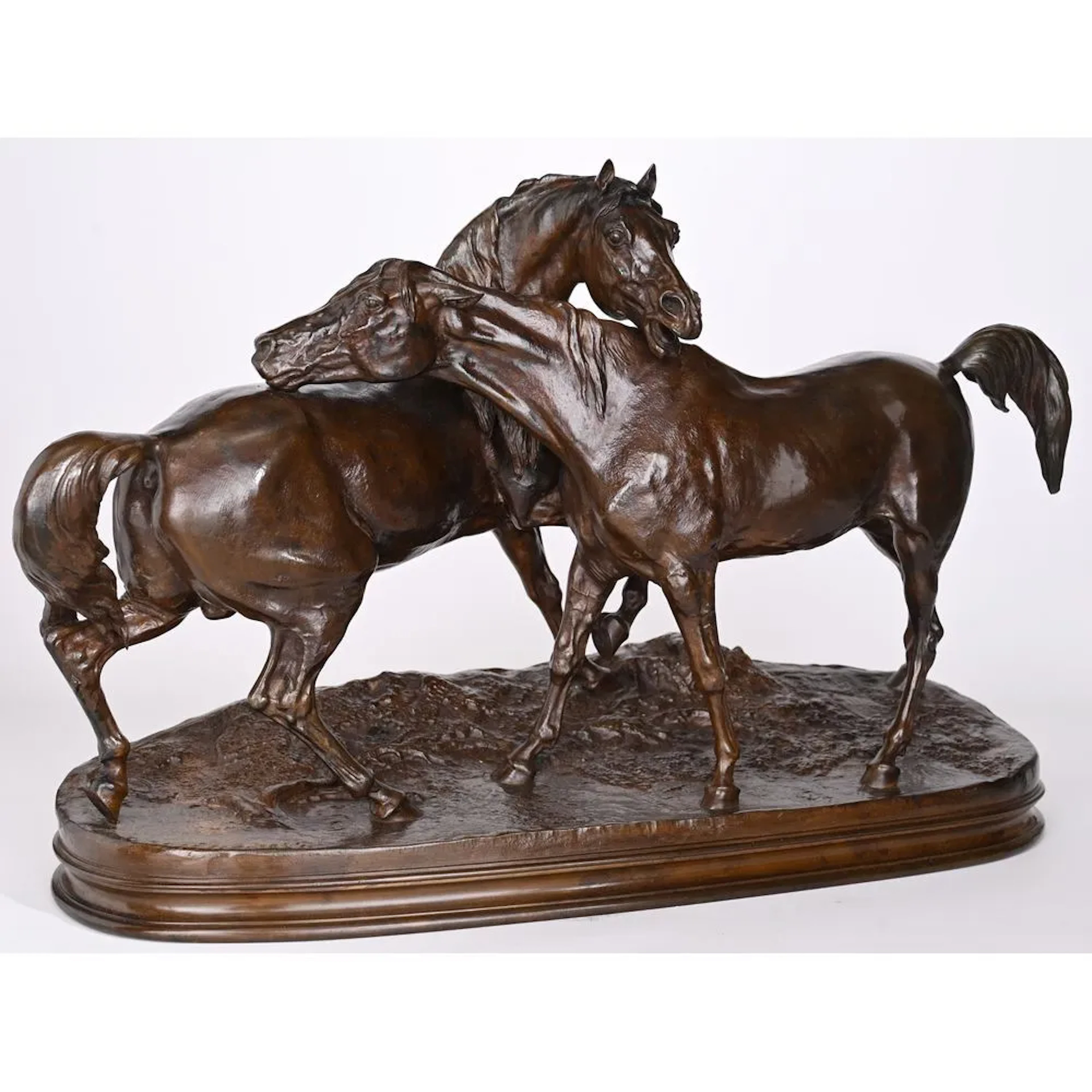 MENE, Pierre-Jules. (1810–1879). “Group of Arabian Horses No. 1 (The