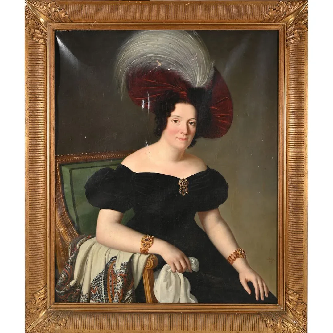 VAUDECHAMP, Joseph Jean. (1790–1866). “Portrait of an Elegant Woman