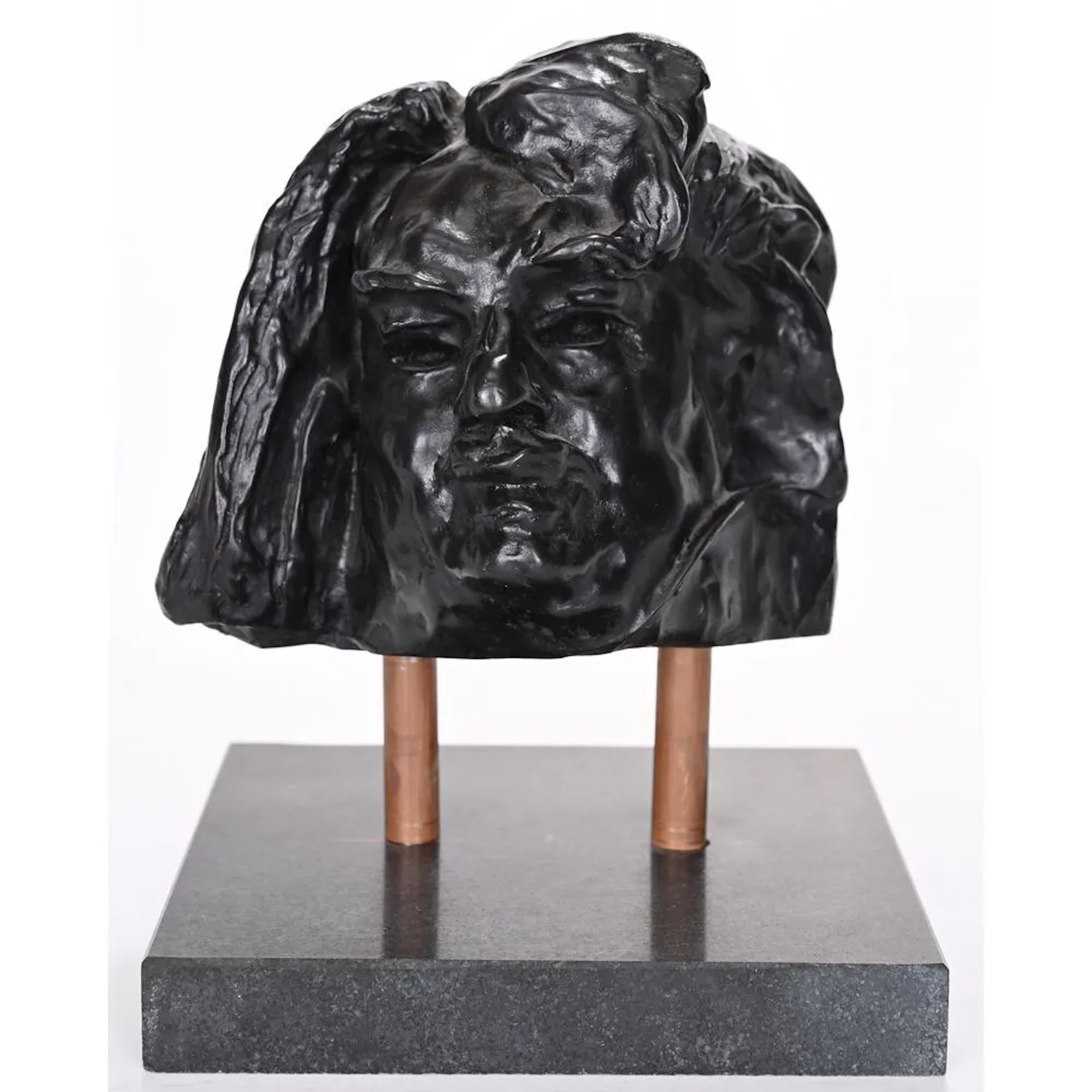 RODIN. (After). “Head of Balzac.” Bronze, numbered 1 of 10. Lost-wax
