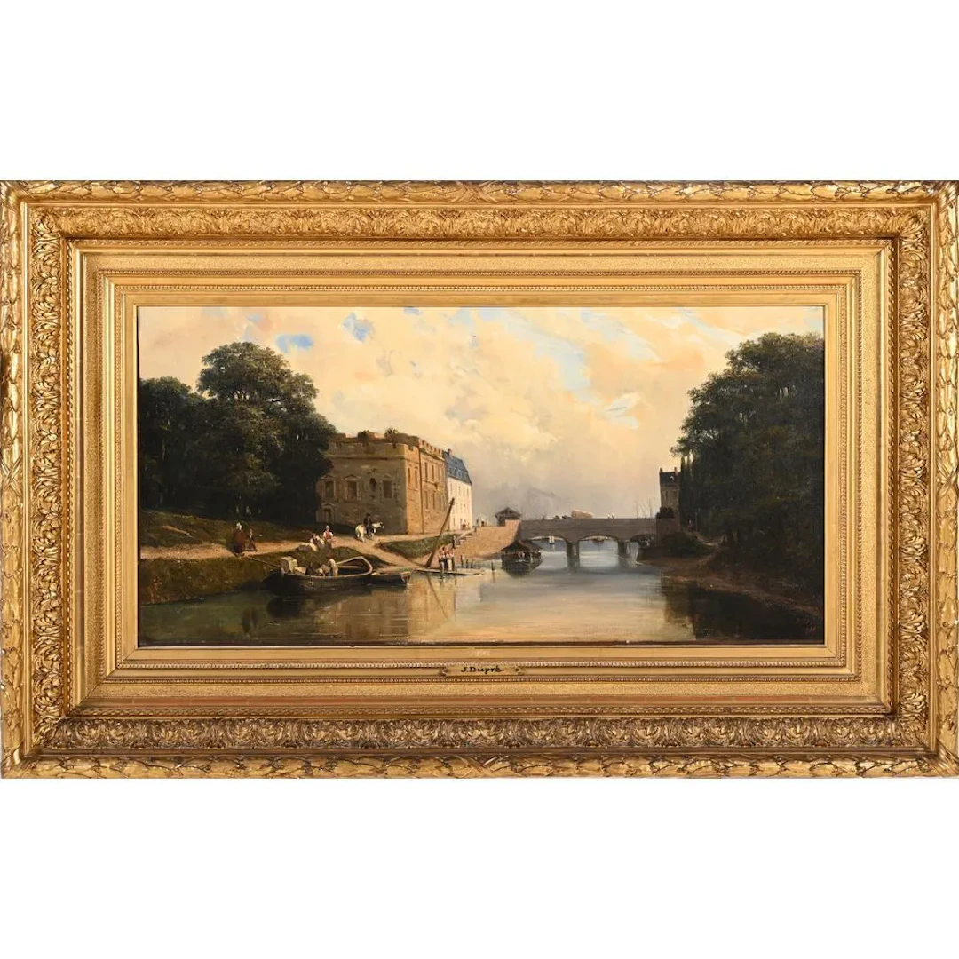 DUPRE, Jules. (1811–1889). “L’Isle-Adam, the Cabouillet Bridge.” Oil