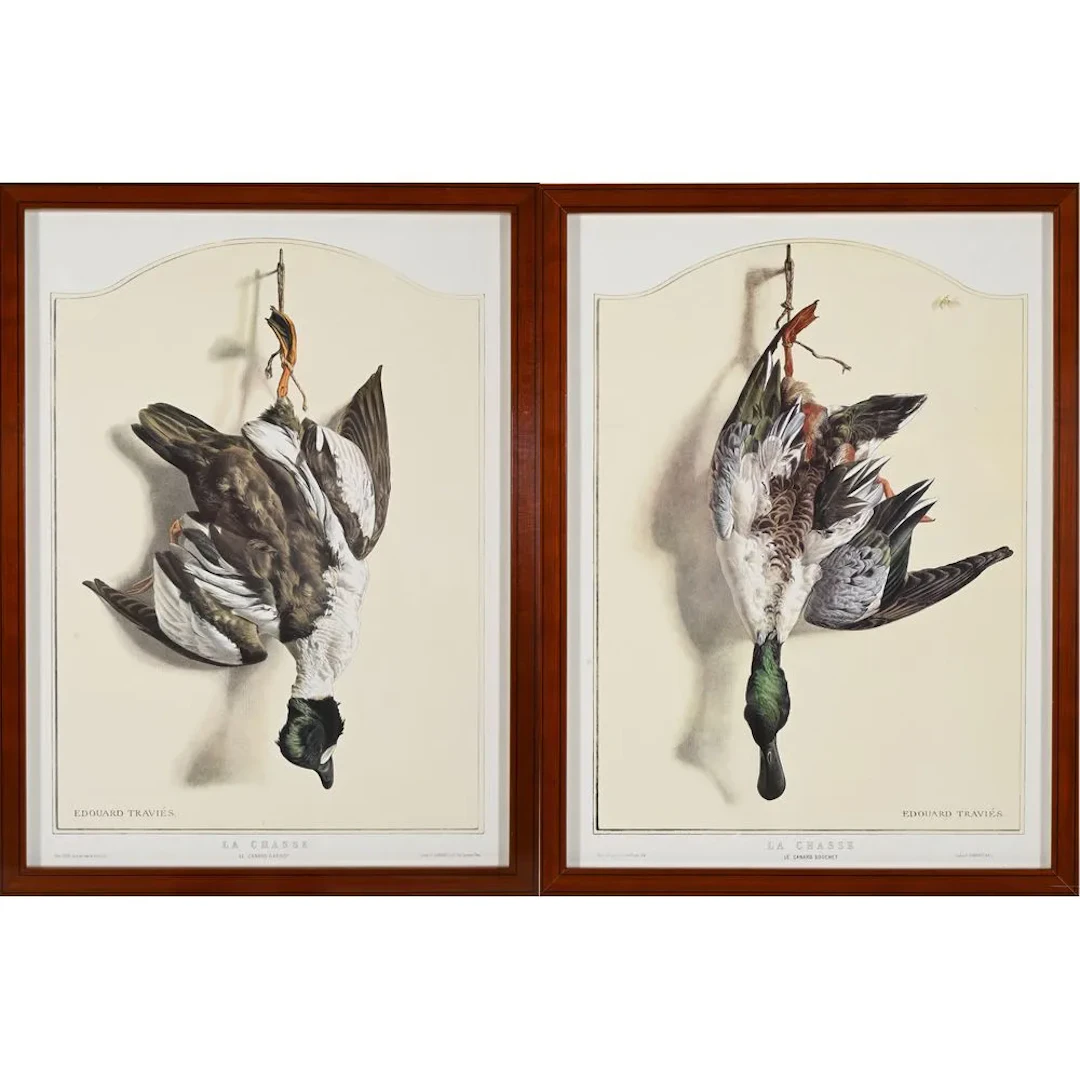 TRAVIES, Edouard. A pair of beautifully framed engravings from *Souvenirs