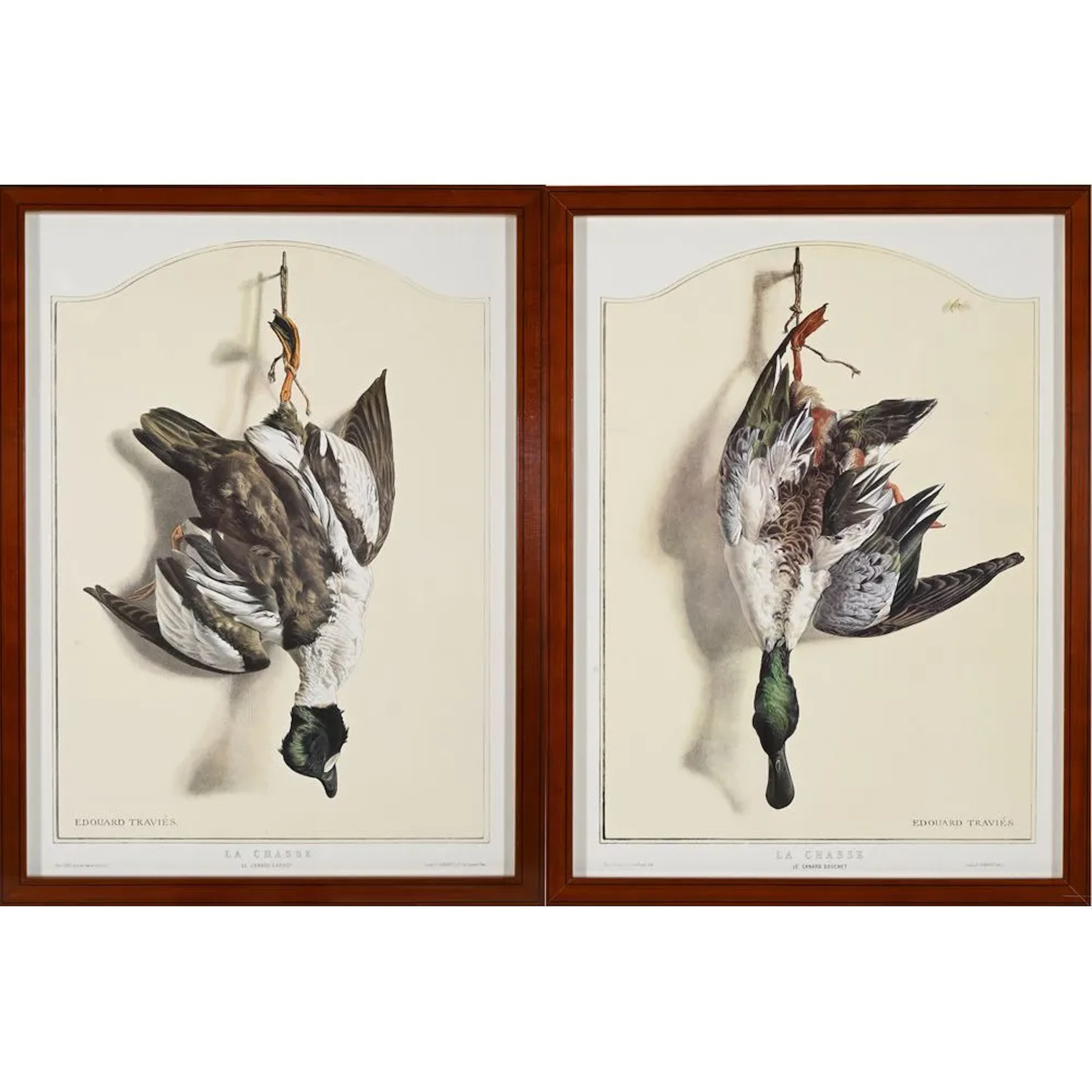TRAVIES, Edouard. A pair of beautifully framed engravings from *Souvenirs