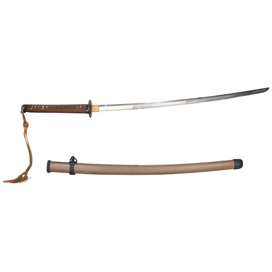 JAPANESE SWORD, known as a KATANA, and its scabbard. L. 68.5. 200/400