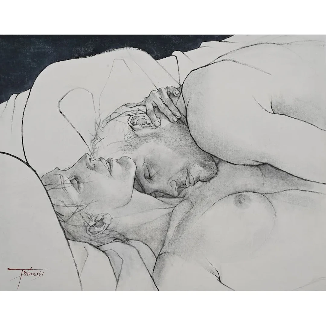 TREMOIS, Pierre Yves. (1921–2020). “Couple 7.” Acrylics on canvas