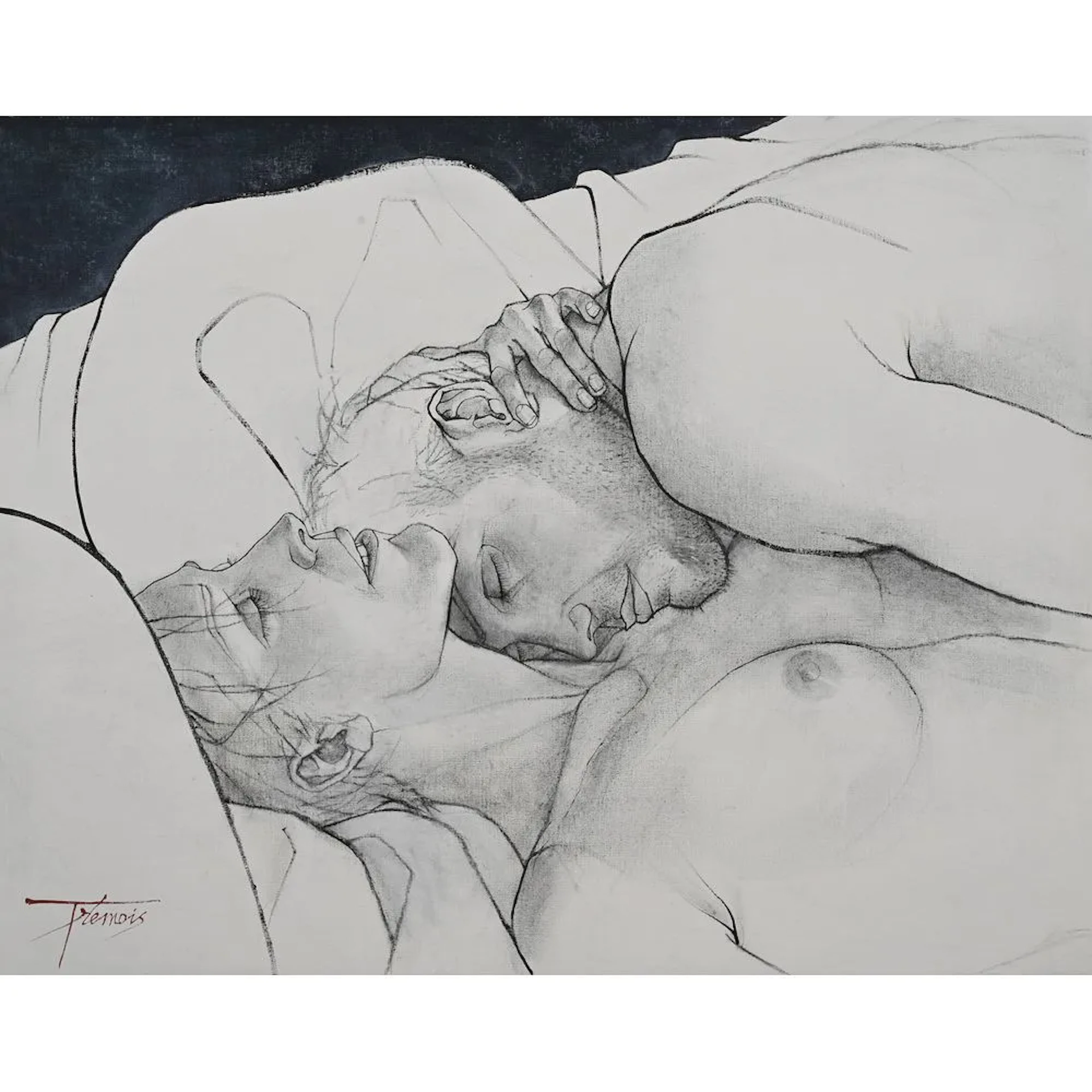 TREMOIS, Pierre Yves. (1921–2020). “Couple 7.” Acrylics on canvas