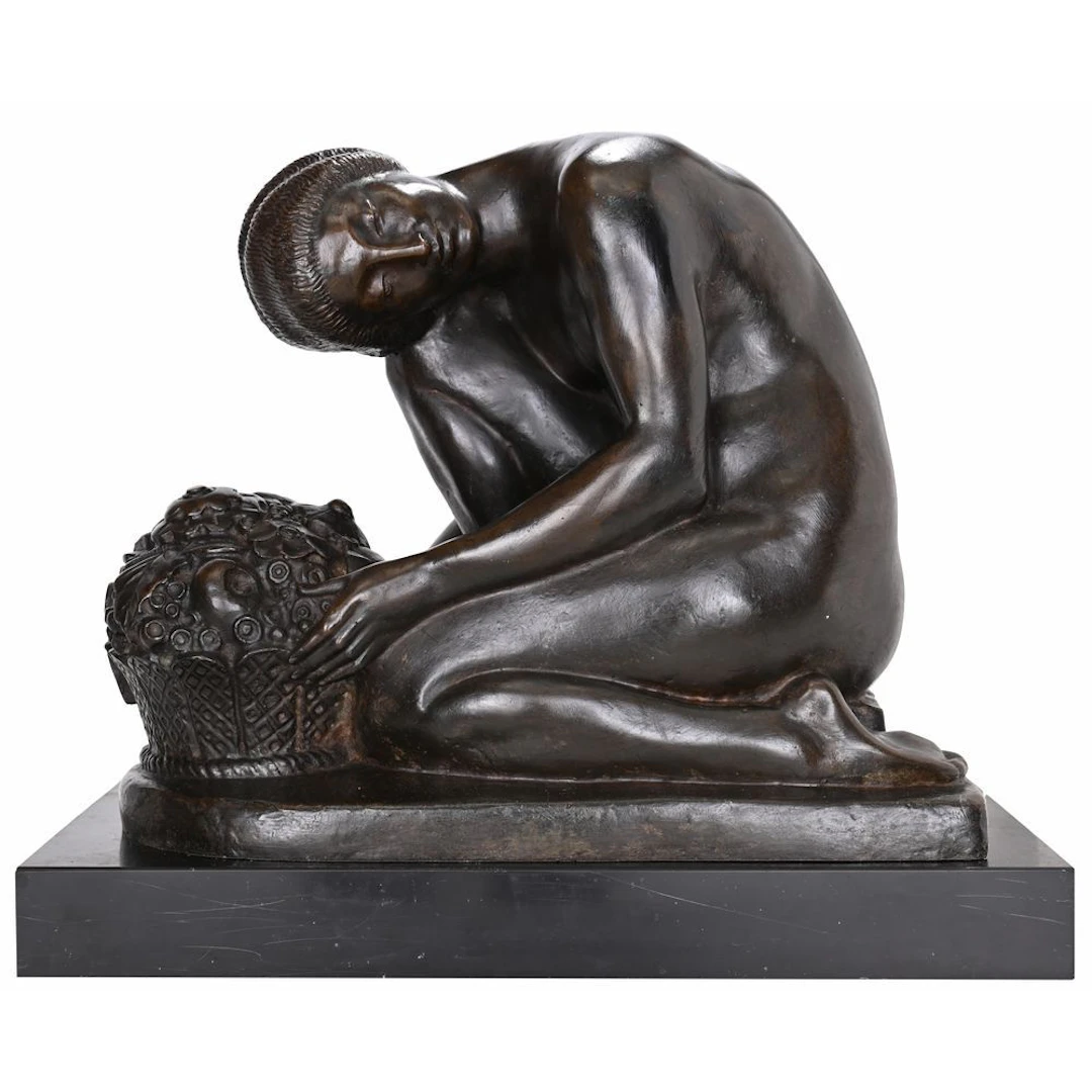 BOURAINE, Marcel. (1886–1948) “Pomone.” A large bronze sculpture with