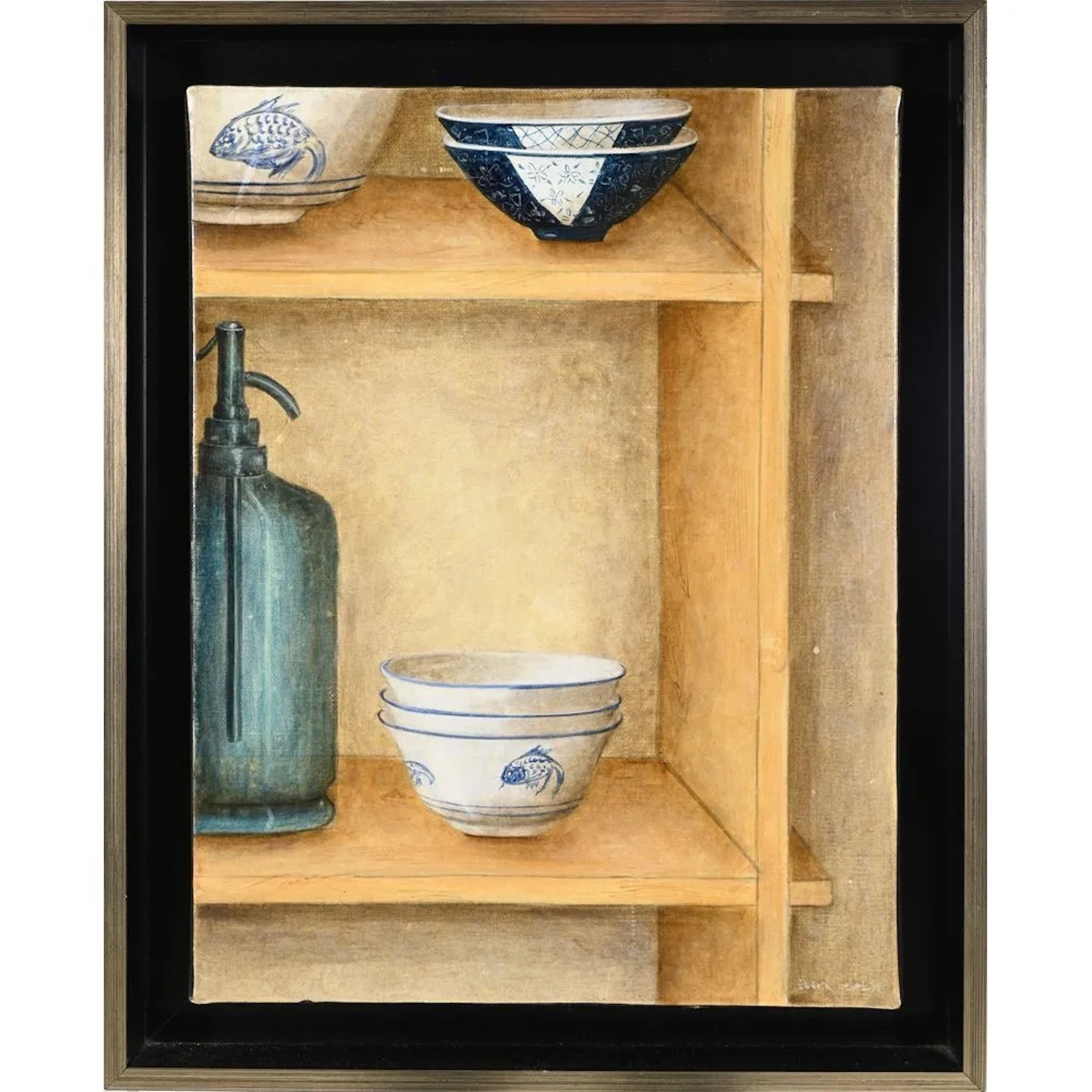 LEBEL Ibéria. “Still Life with a Siphon.” Oil on canvas, signed and