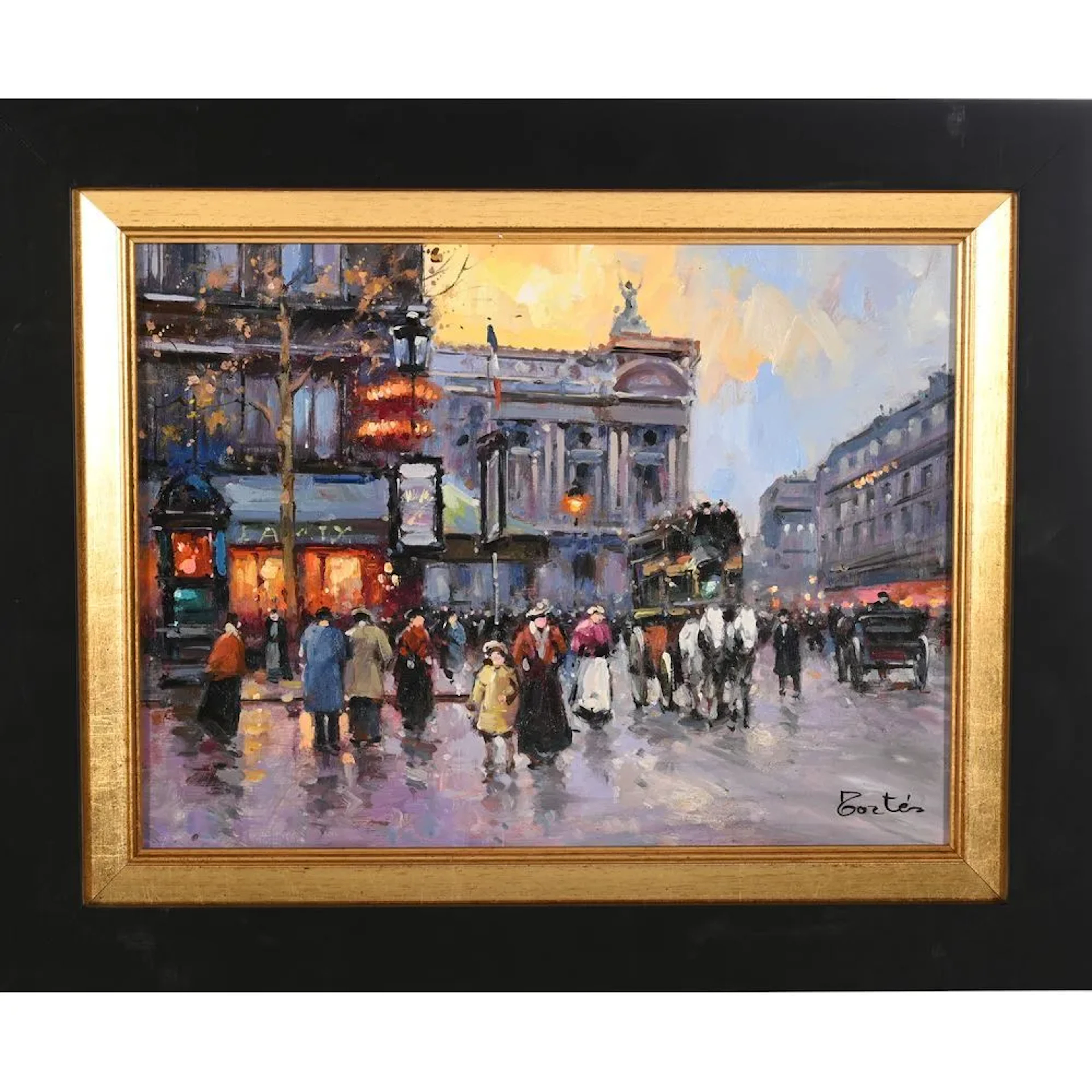 TORTES, Dominique. “Walk Near the Opera House.” Signed oil on panel.