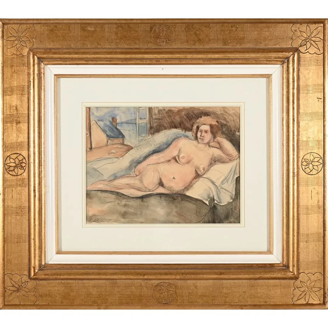 BY Amedé de la Patellière. (1890–1932). “Nude Model Posing.” Signed