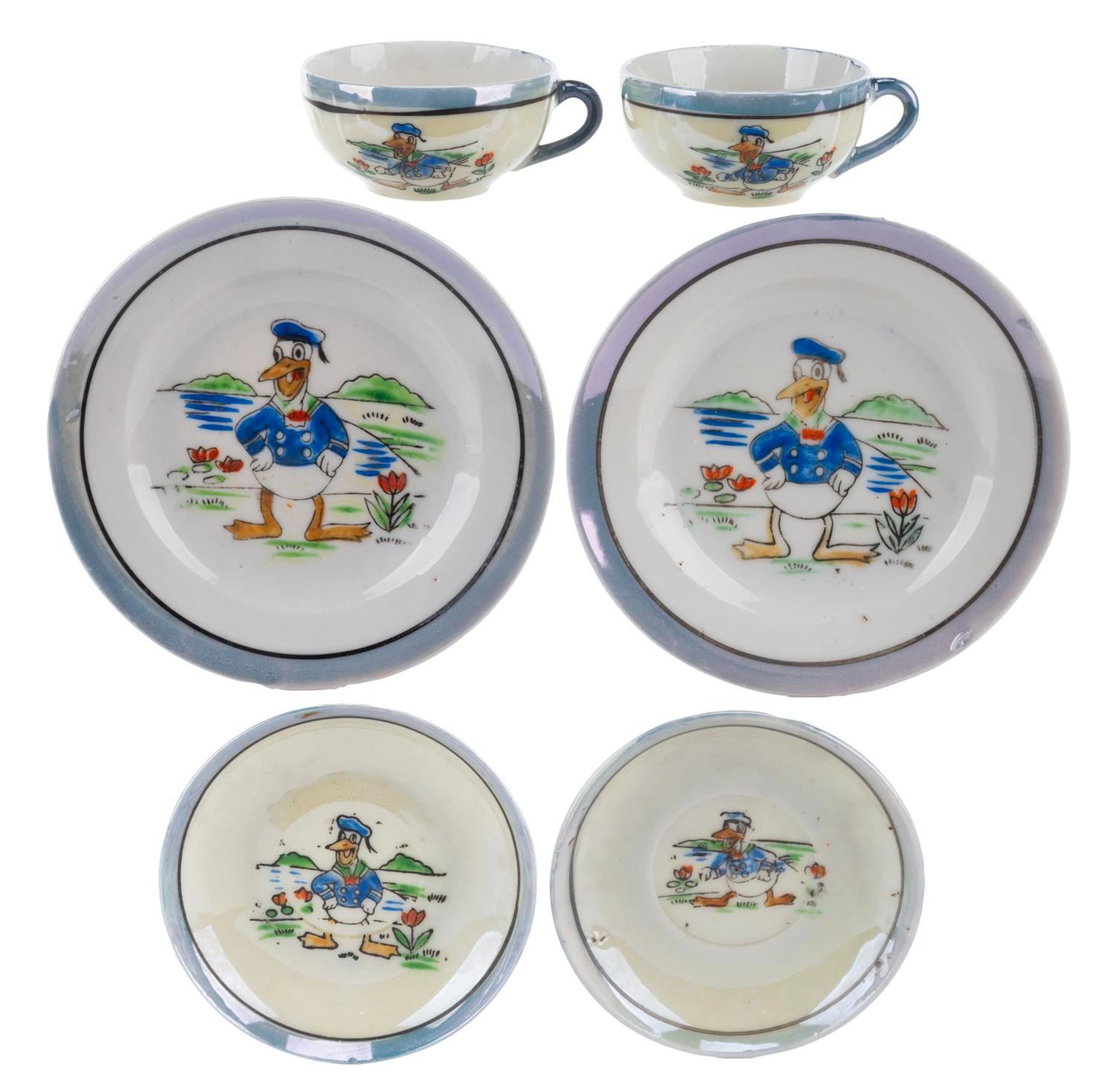 An Early Donald Duck Tea Set.