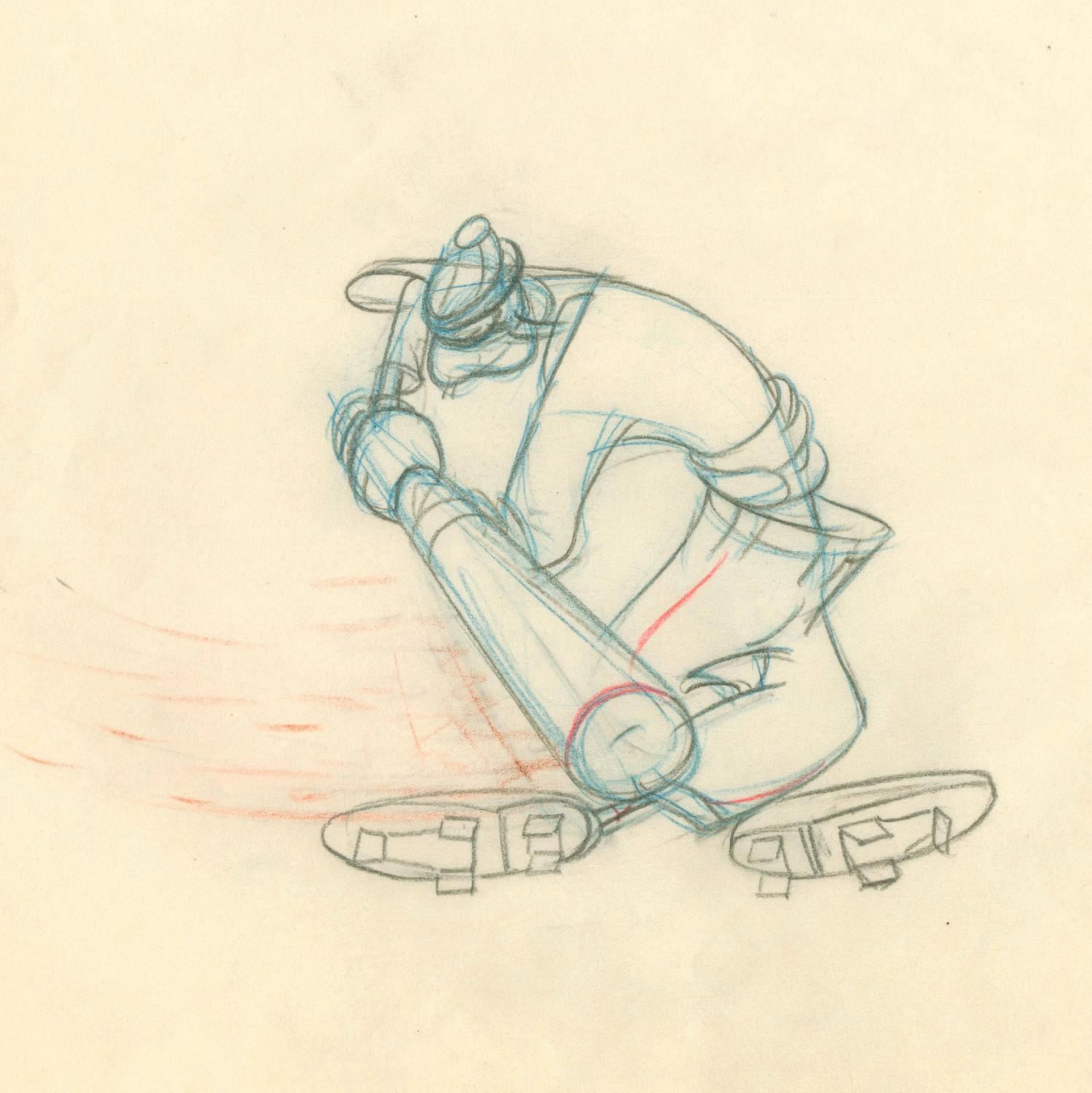 A "How To Play Baseball " Goofy Production Drawing.