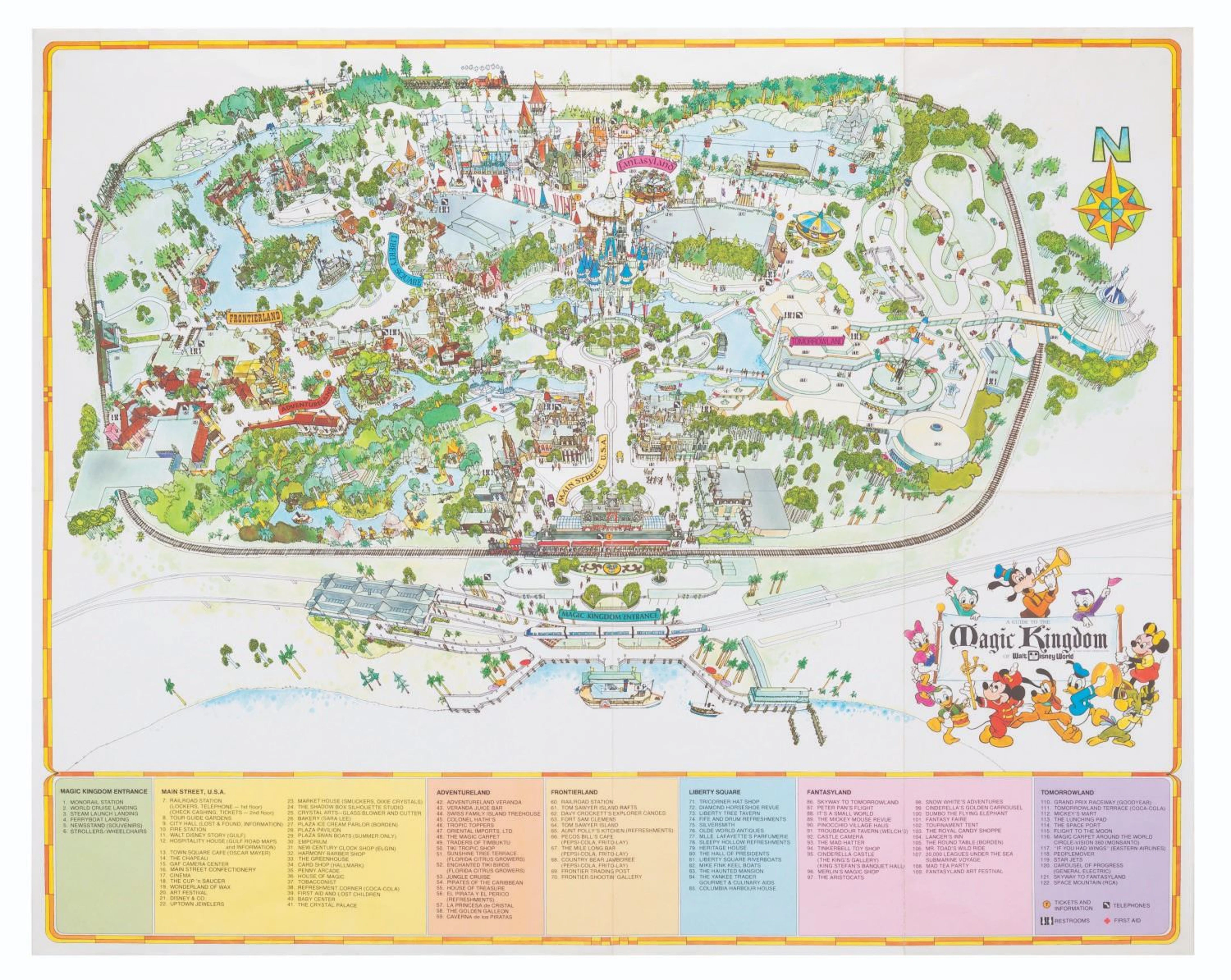 A 1975 Walt Disney World Magic Kingdom Souvenir Map.
