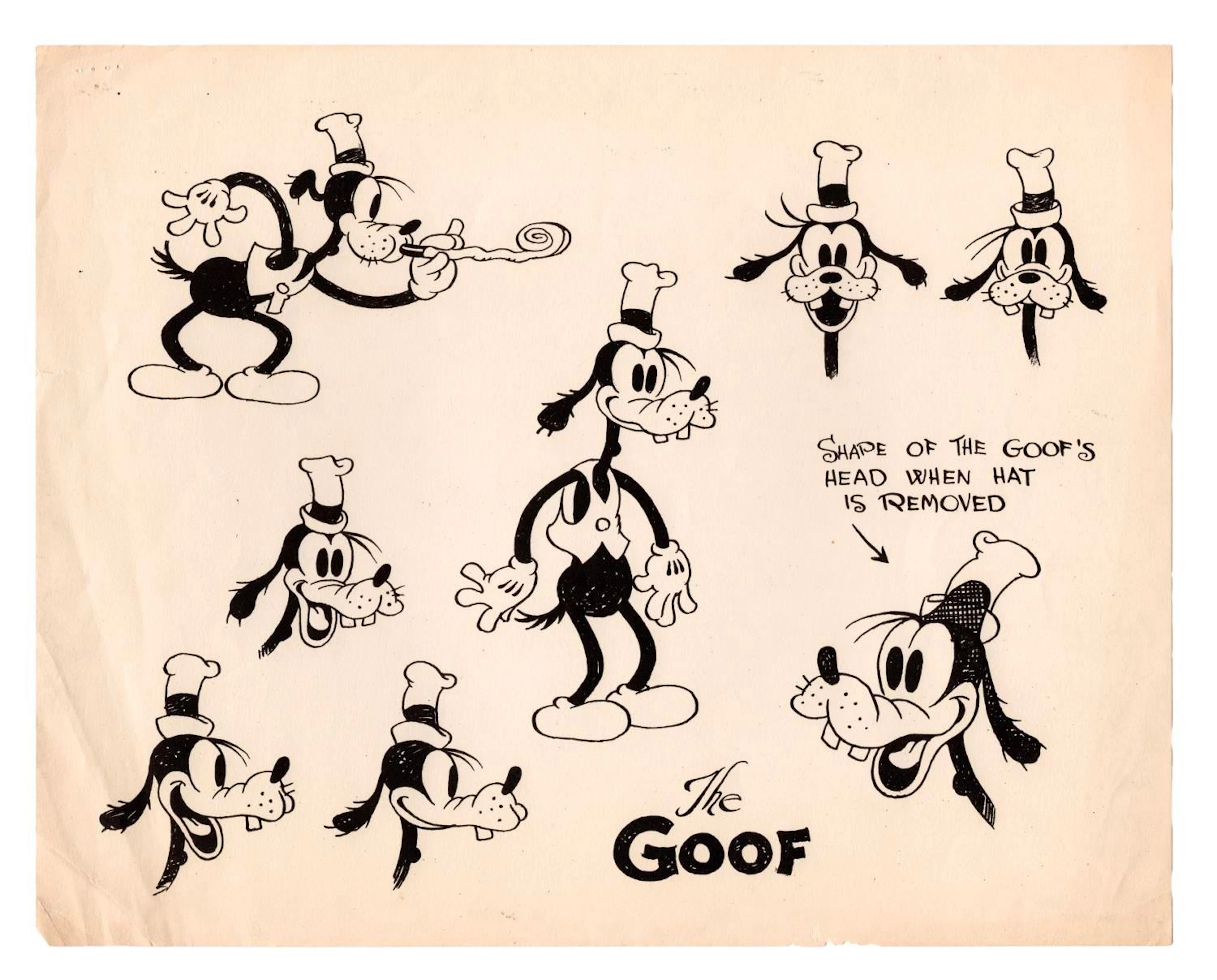 A “The Whoopee Party” Early Goofy Model Sheet.