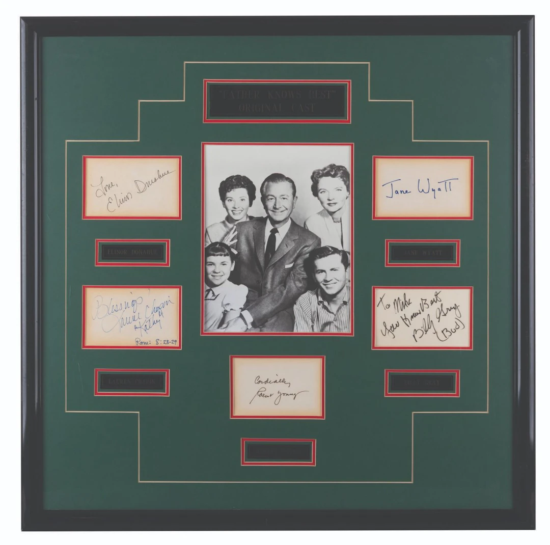 A Framed Set of "Father Knows Best" Cast Signatures.