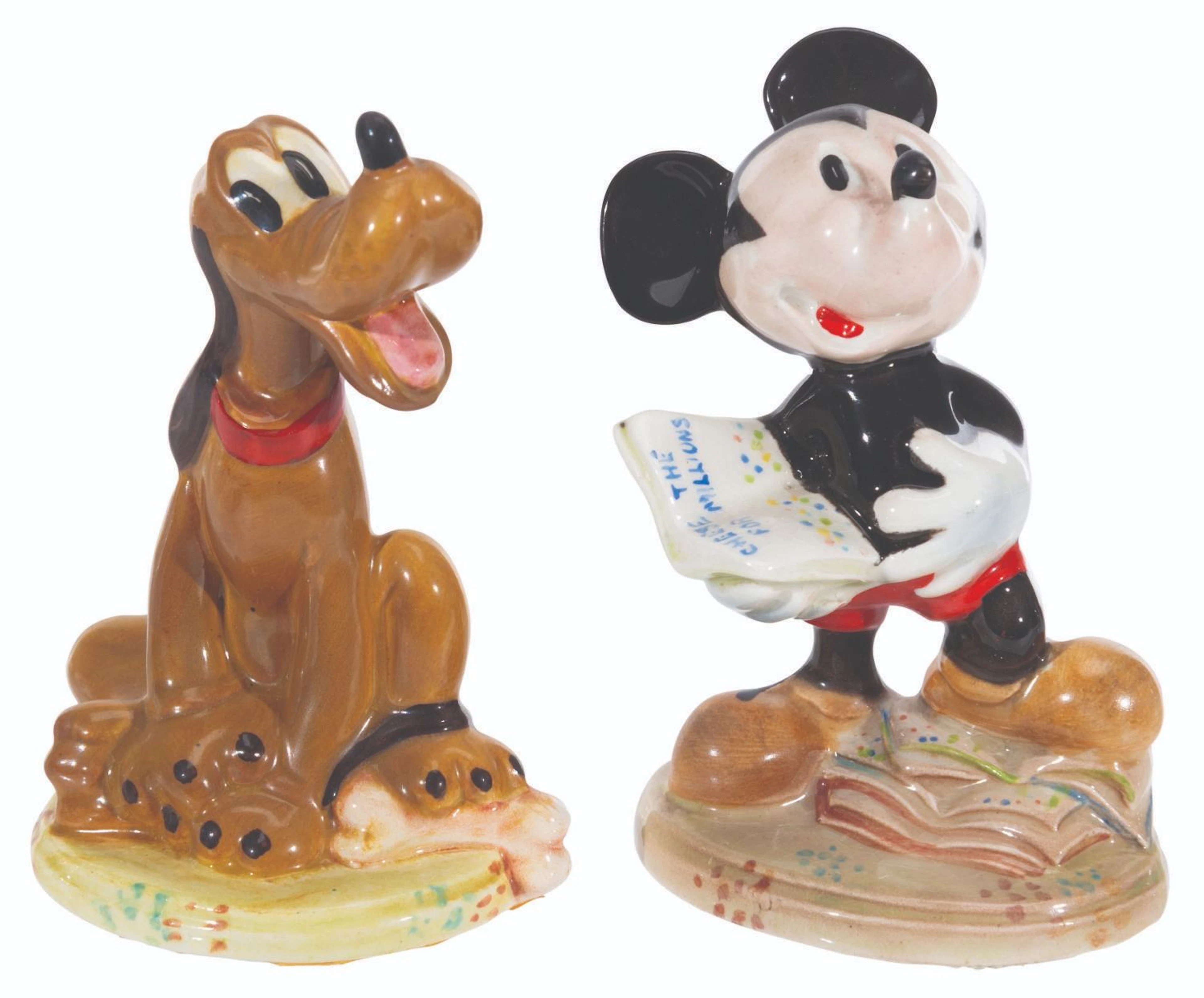 A Pair of Beswick Mickey Mouse and Pluto Figurines.