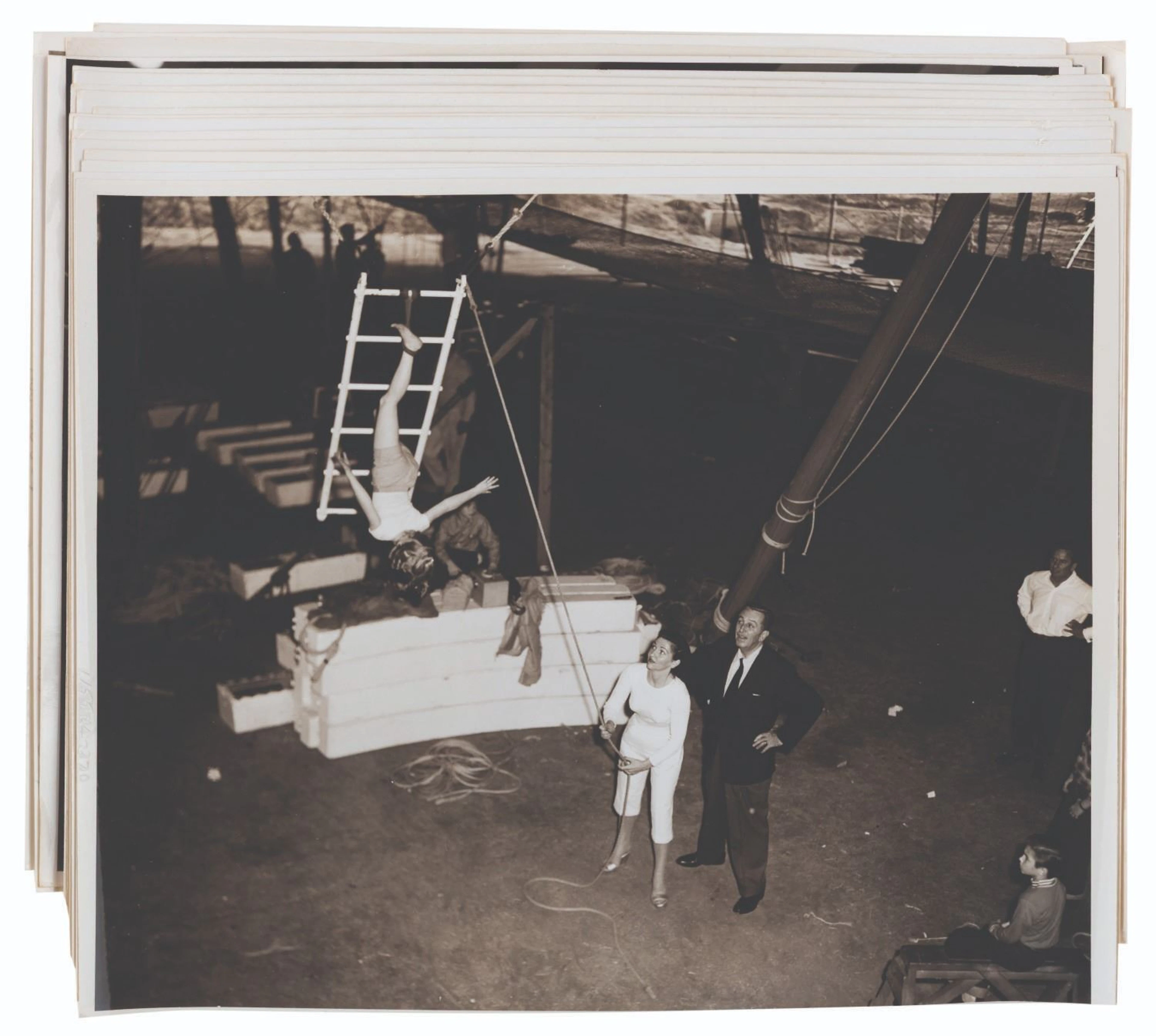 Photos of Mouseketeers with Walt Rehearsing for the Disneyland Circus..