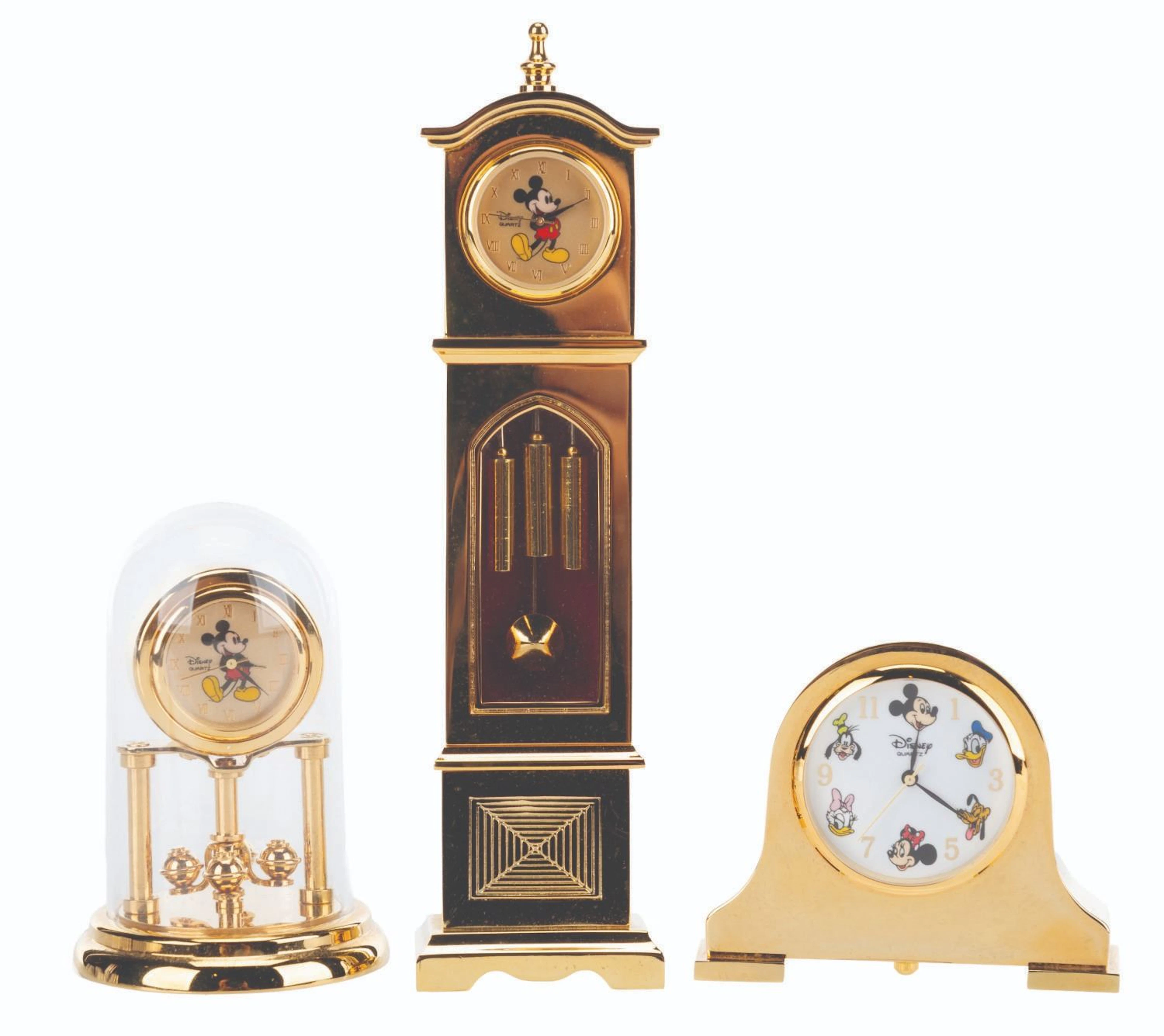 A Trio of Disney Time Works Miniature Clocks.