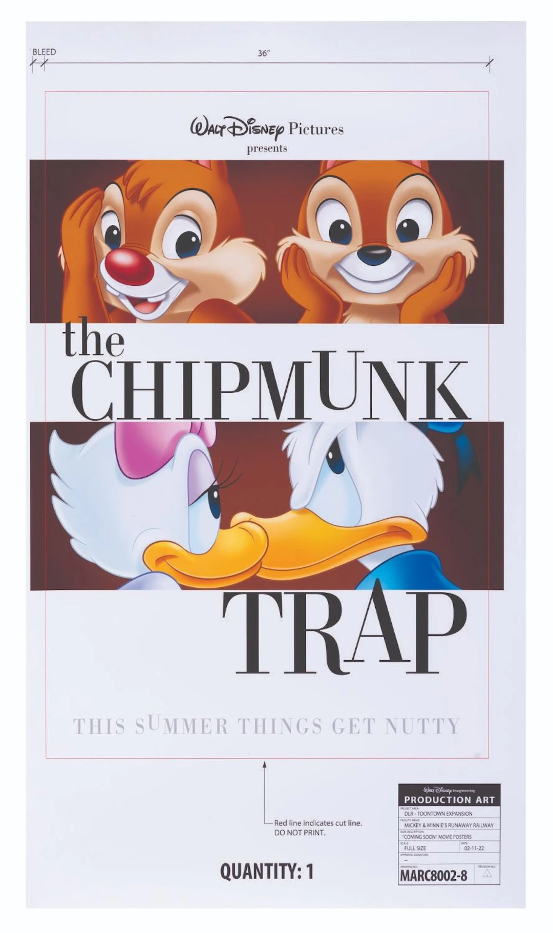 A "The Chipmunk Trap" Production Art Poster.