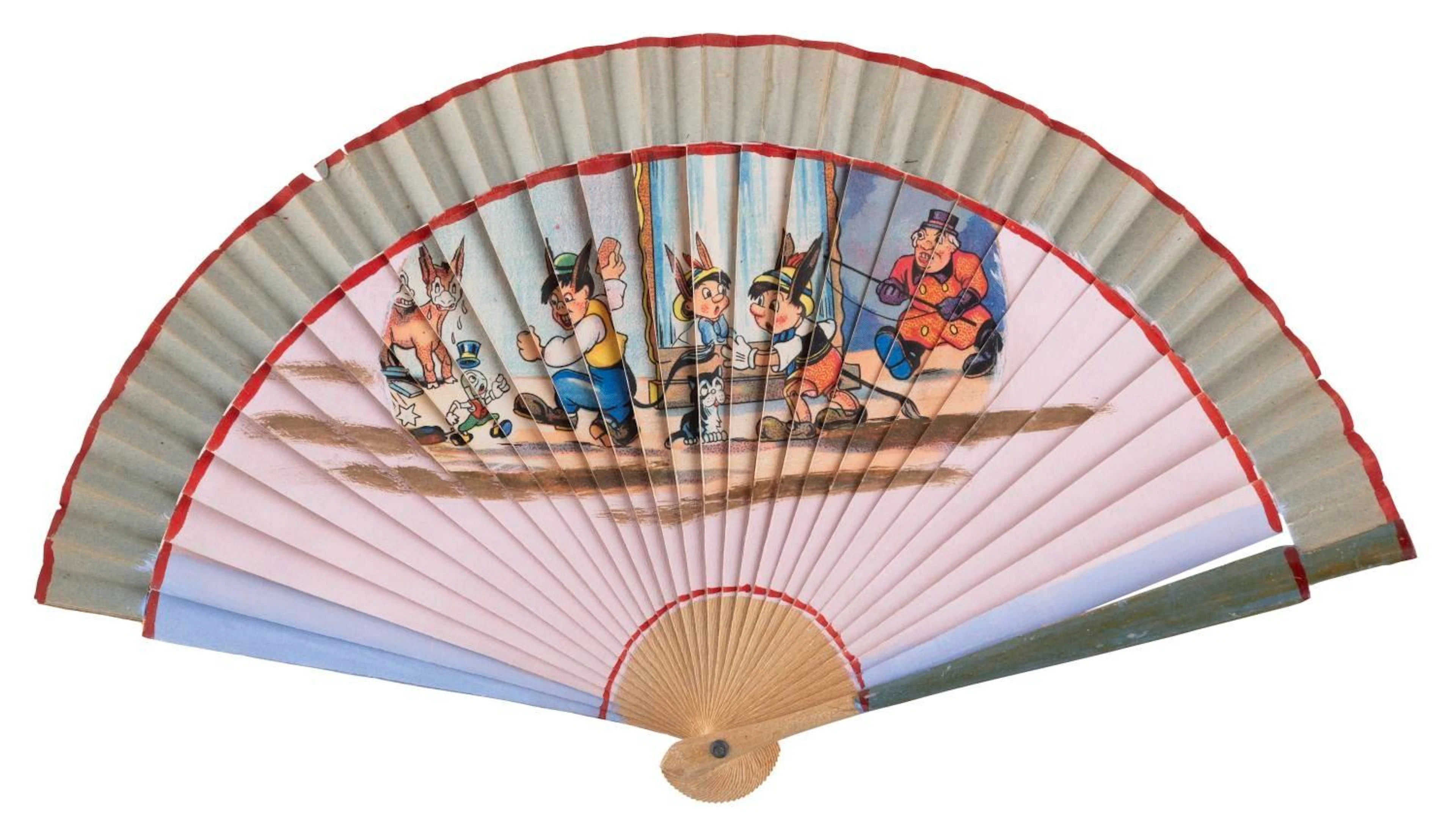 A “Pinocchio” Donkey Scene Japanese Fan.