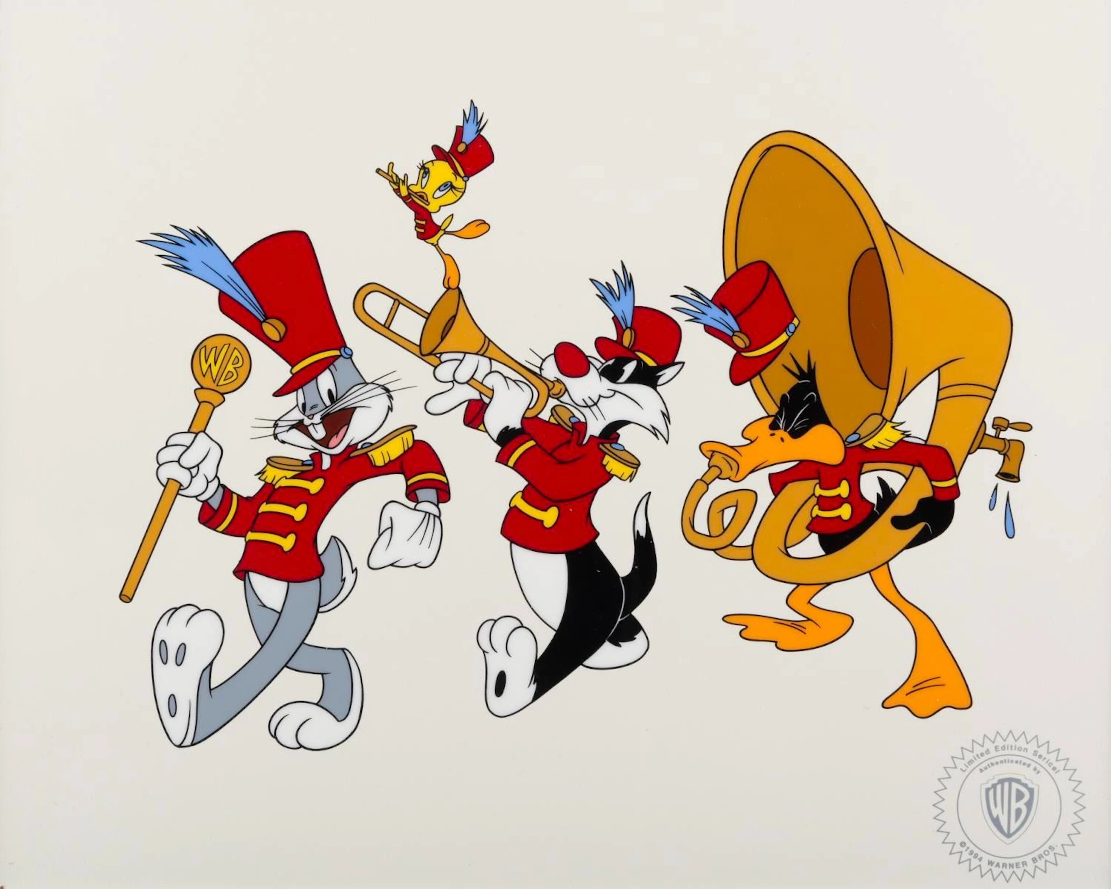 A Bugs Bunny, Sylvester, Tweety, and Daffy Sericel.