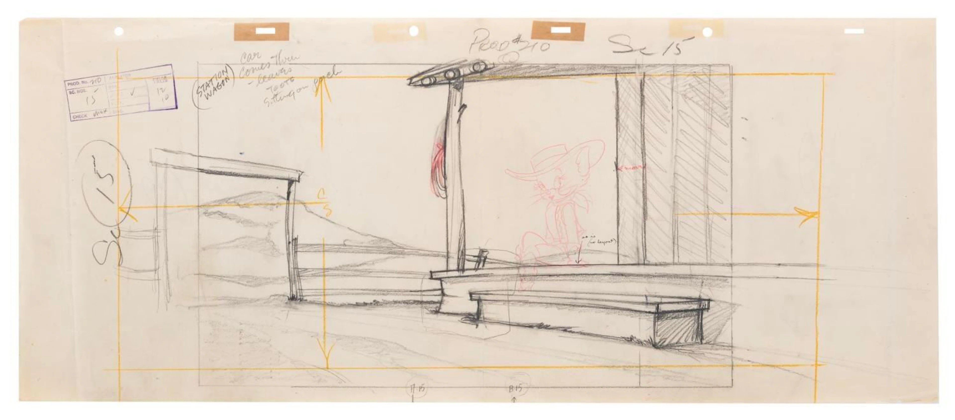 A "Texas Tom" Background Layout Drawing.
