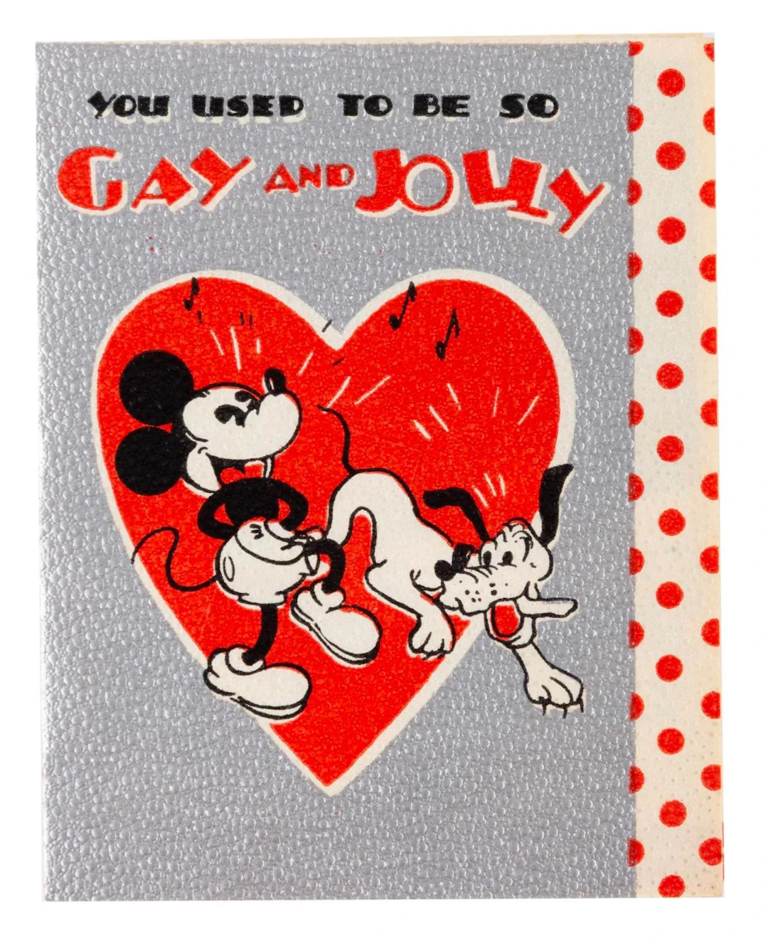 A Mickey Mouse "Gay and Jolly" Greeting Card.
