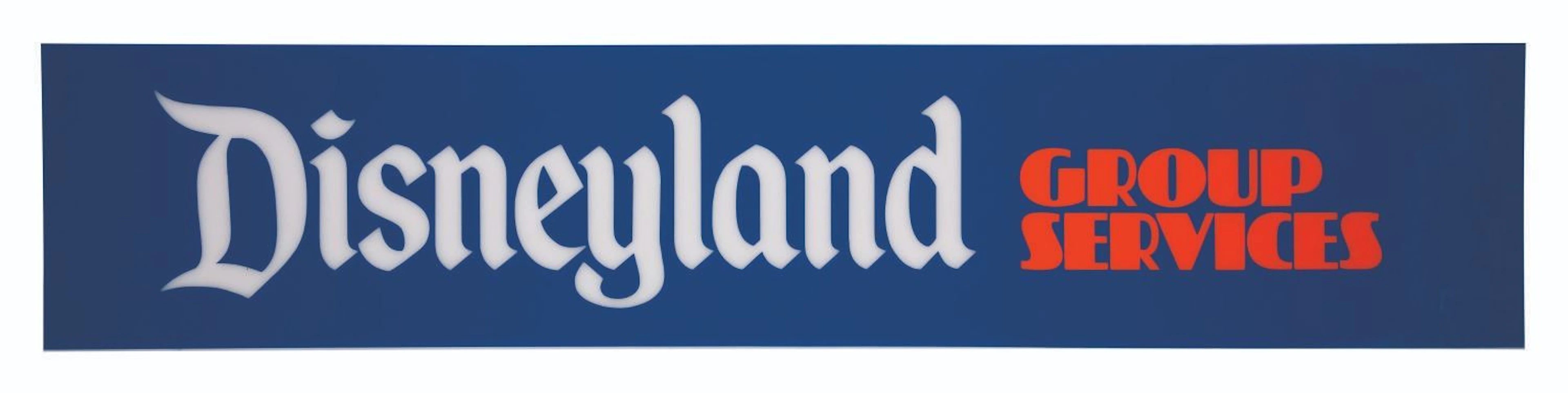 A Disneyland Group Services Kiosk Sign.