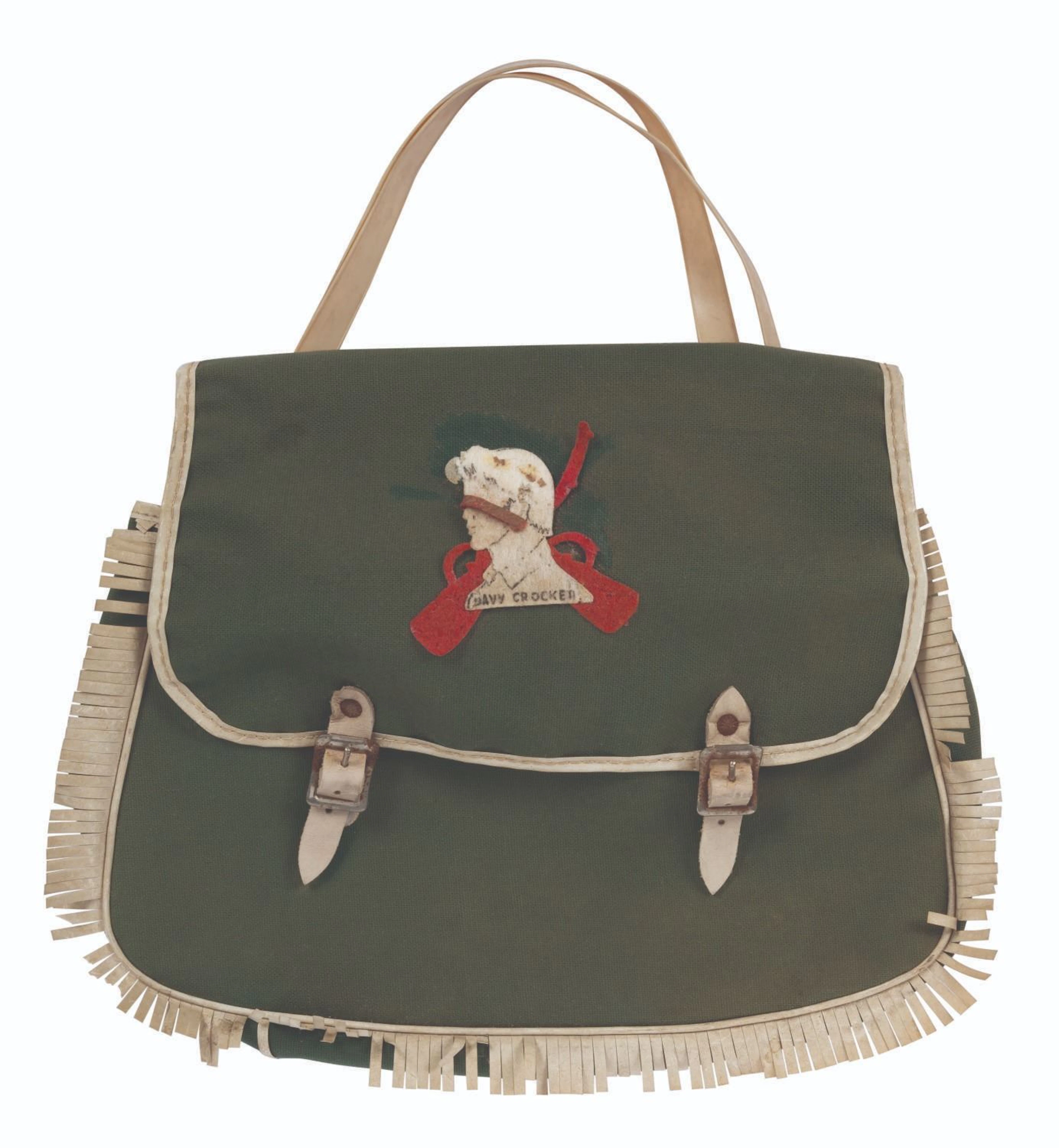 A Davy Crockett Canvas Messenger Bag.